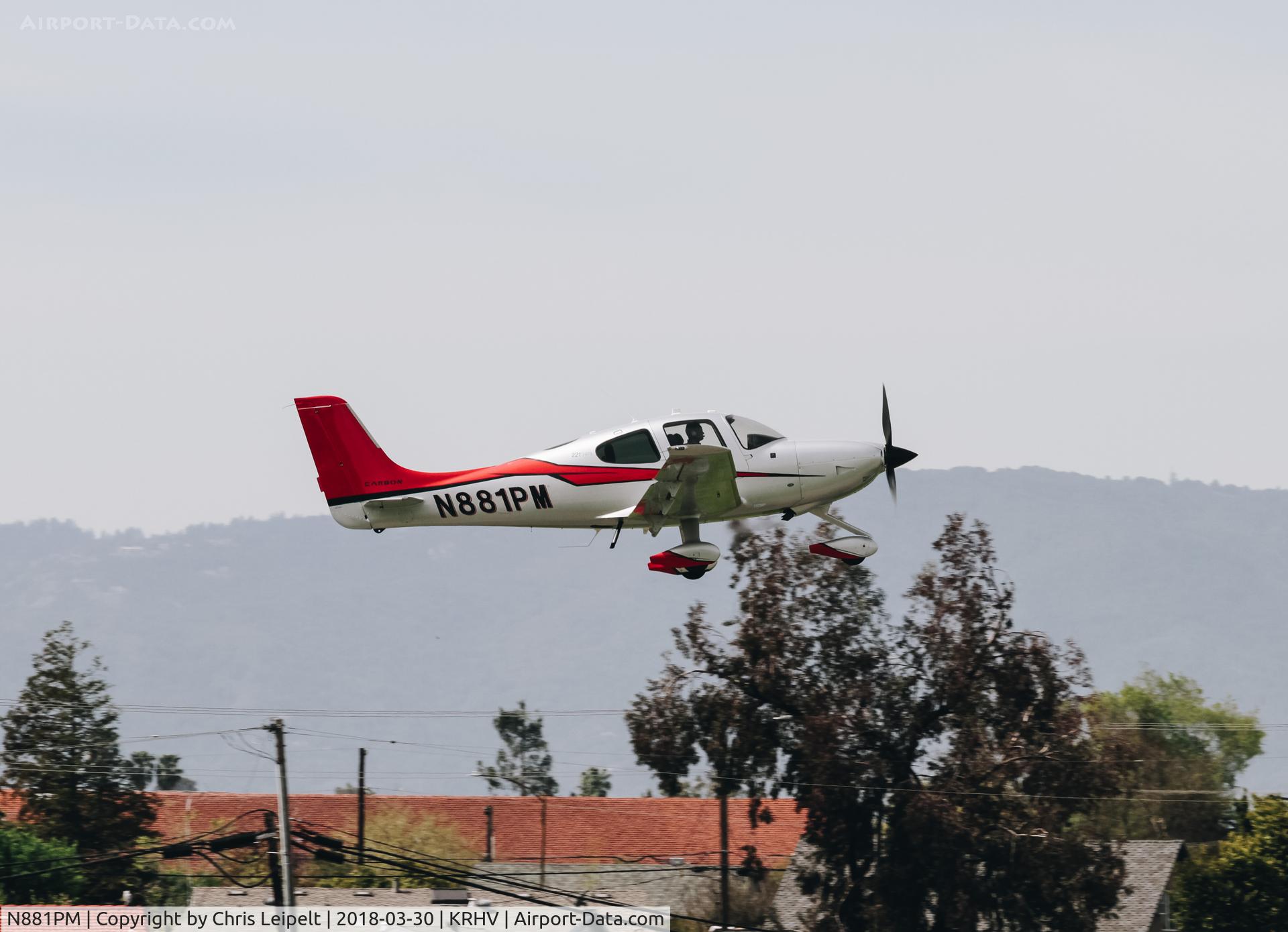N881PM, 2014 Cirrus SR22T Turbo C/N 0883, Locally-based 2014 Cirrus SR22T Turbo departing at Reid Hillview Airport, San Jose, CA.