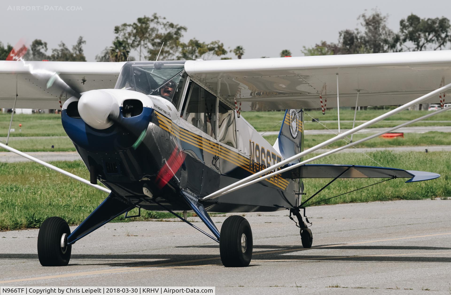 N966TF, 2007 Aviat A-1B Husky C/N 2383, Locally-based 2007 Aviat A-1B taxing out for departure at Reid Hillview Airport, San Jose, CA.