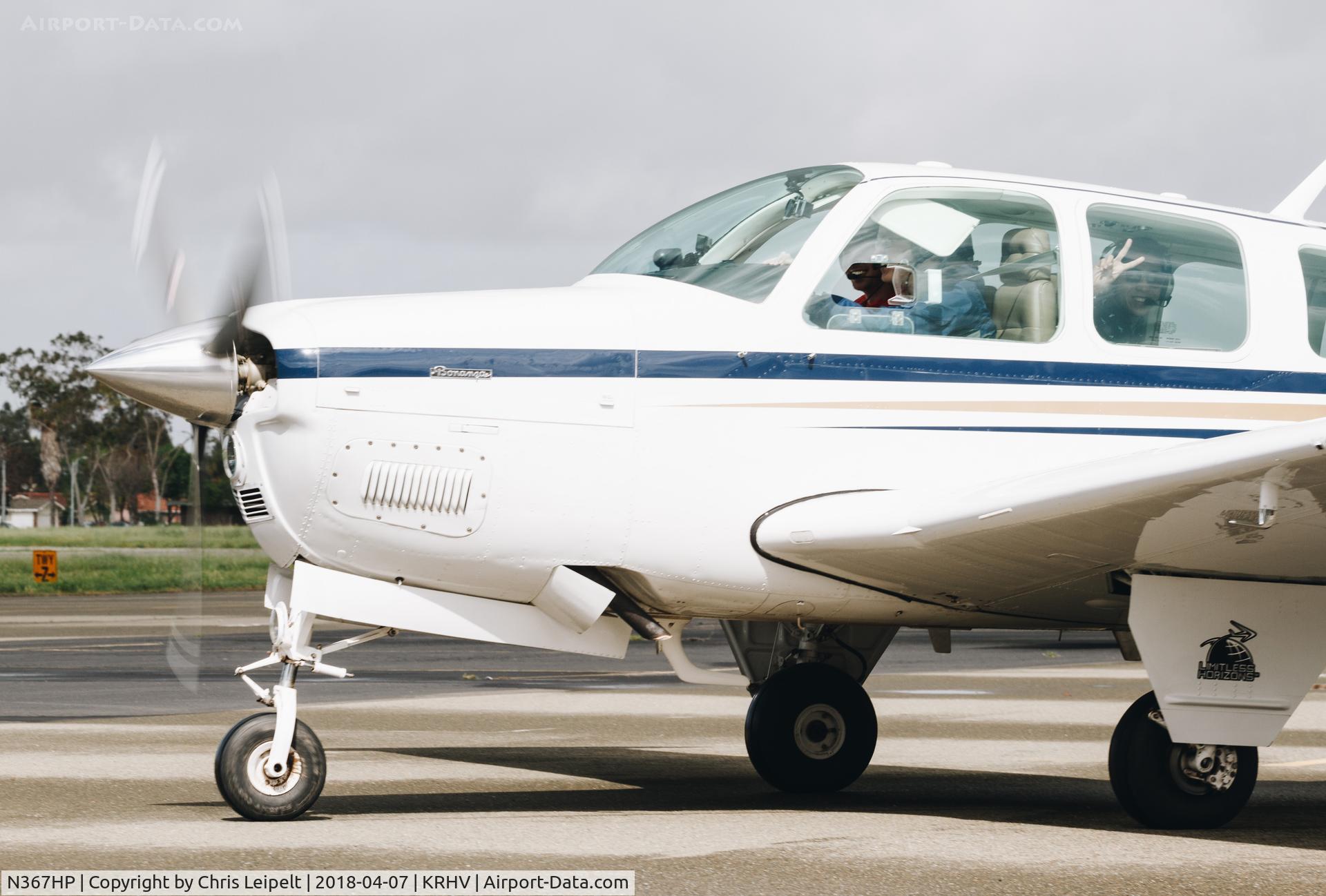 N367HP, 1981 Beech A36 Bonanza 36 C/N E-1811, 1981 Beechcraft A36 Bonanza taxing out for departure at Reid Hillview Airport, San Jose, CA.