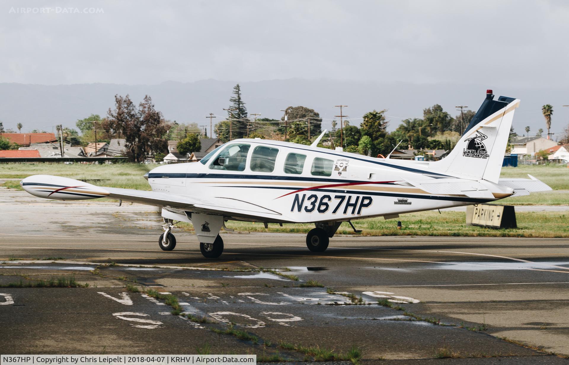 N367HP, 1981 Beech A36 Bonanza 36 C/N E-1811, 1981 Beechcraft A36 Bonanza taxing out for departure at Reid Hillview Airport, San Jose, CA.