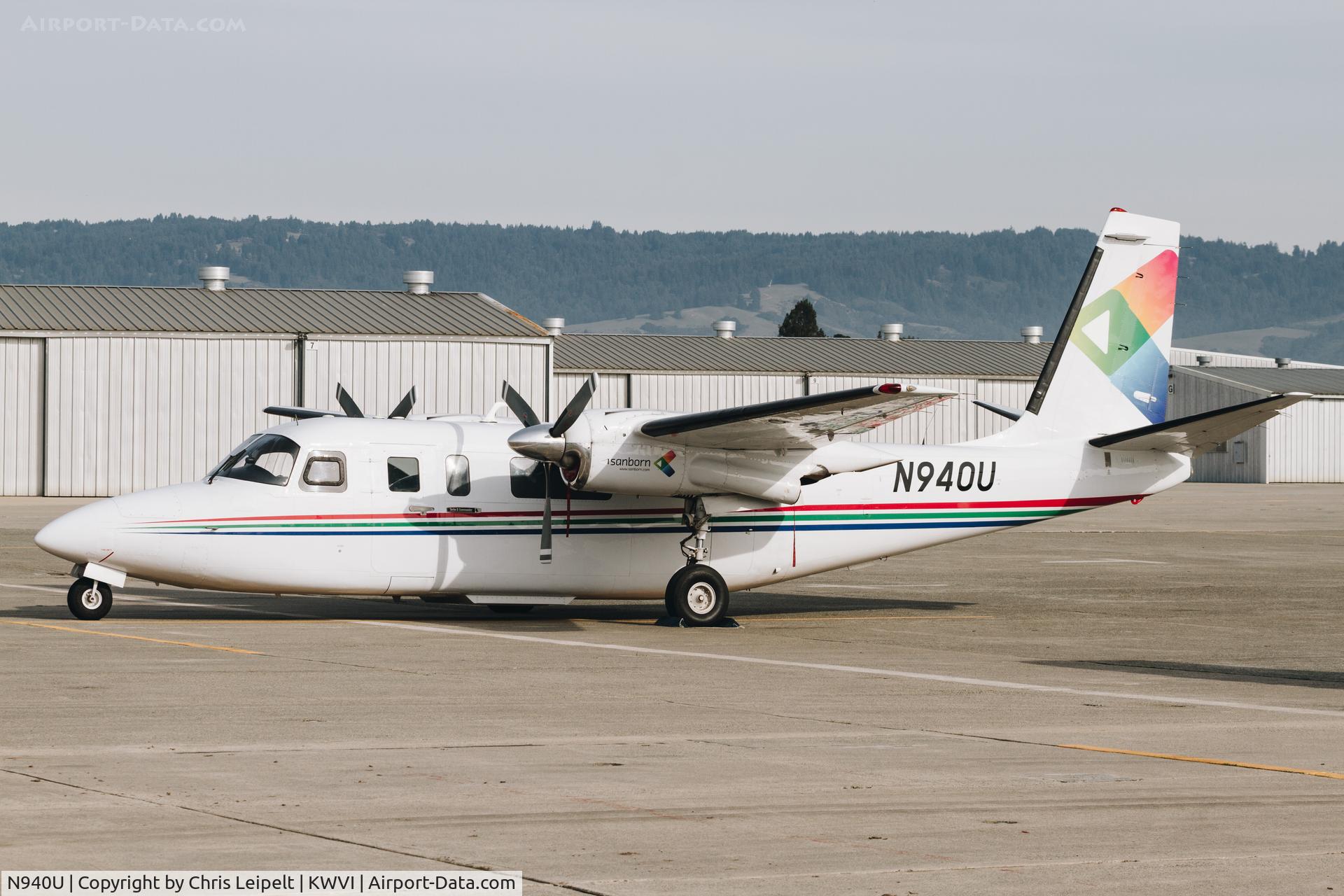 N940U, 1968 Aero Commander 680W C/N 1843-42, 1968 Aero Commander 680W sitting on the ramp at Watsonville Municipal Airport, CA.