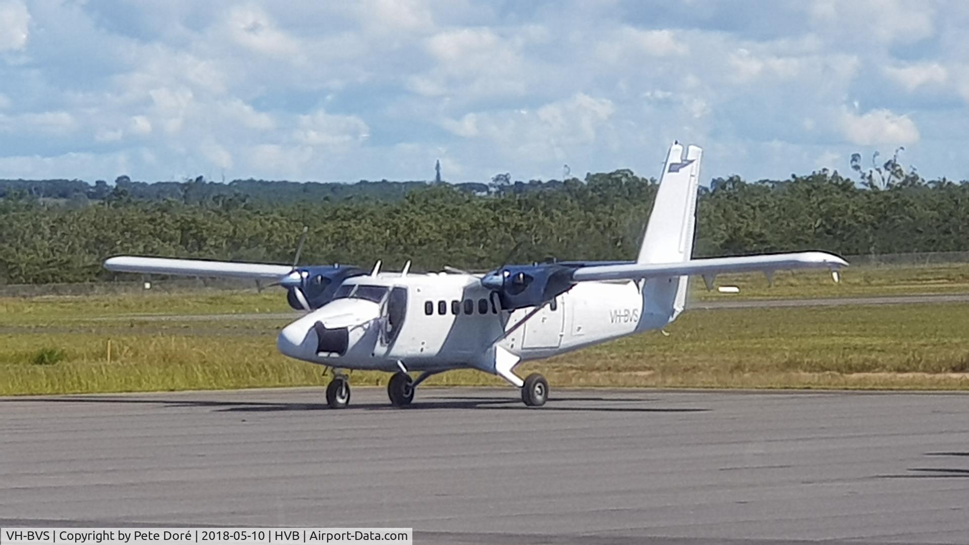 VH-BVS, 1967 De Havilland Canada DHC-6-100 Twin Otter C/N 90, VH BVS at Hervey Bay airport.