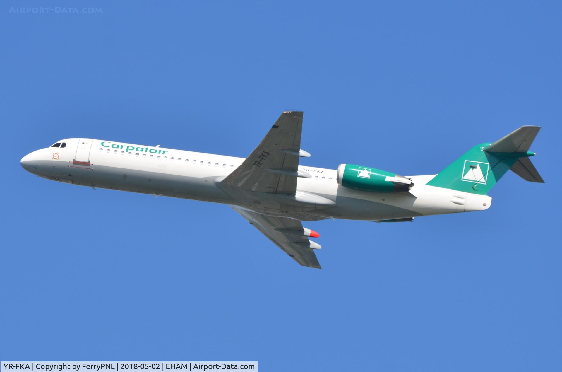 YR-FKA, 1991 Fokker 100 (F-28-0100) C/N 11340, Carpatair Fk100 operating for KLM this summer.