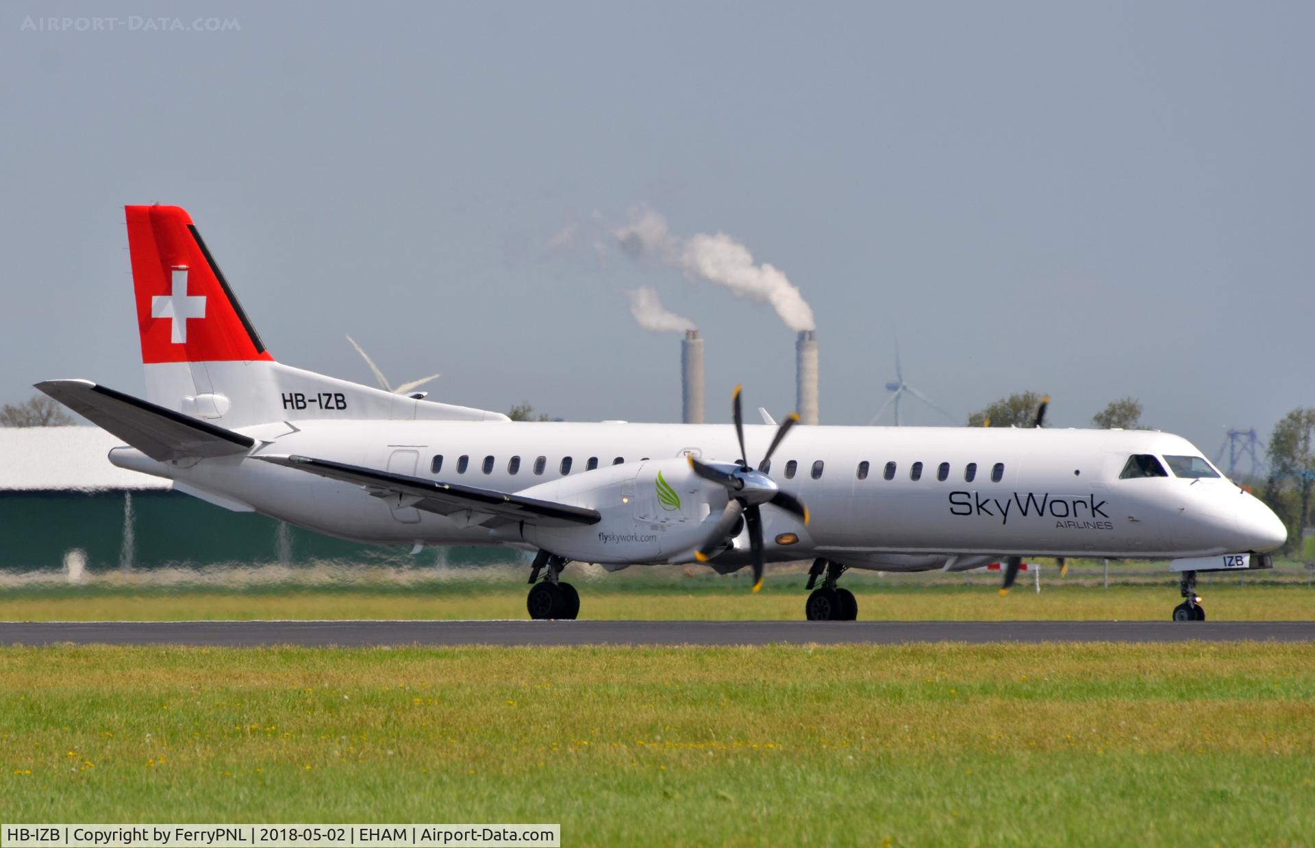 HB-IZB, 1994 Saab 2000 C/N 2000-005, Skywork Saab 2000 arrived in AMS