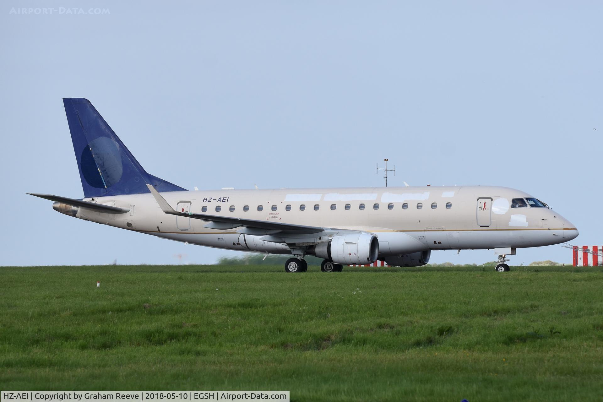 HZ-AEI, 2006 Embraer 170LR (ERJ-170-100LR) C/N 17000142, Just landed at Norwich.