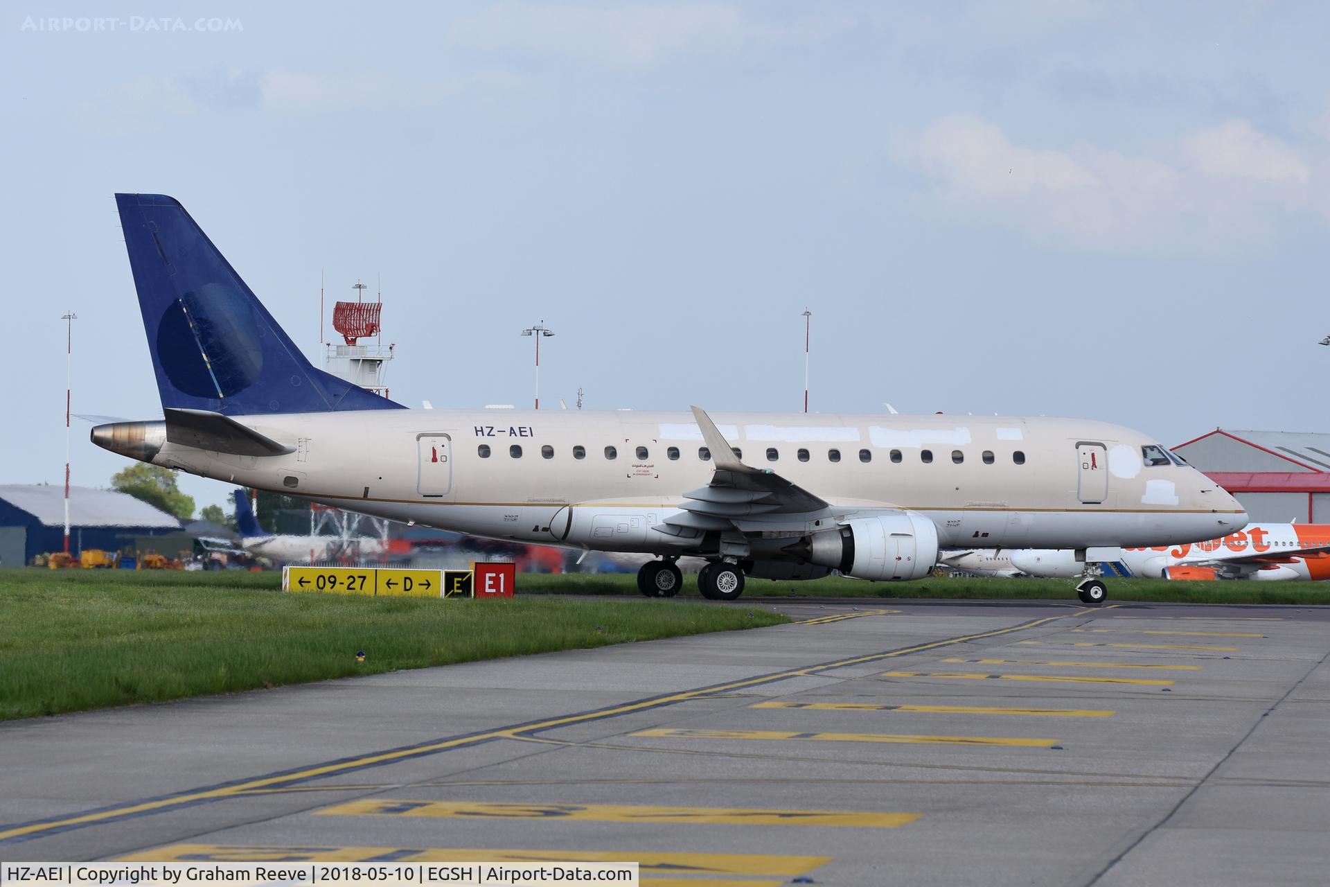 HZ-AEI, 2006 Embraer 170LR (ERJ-170-100LR) C/N 17000142, Just landed at Norwich.