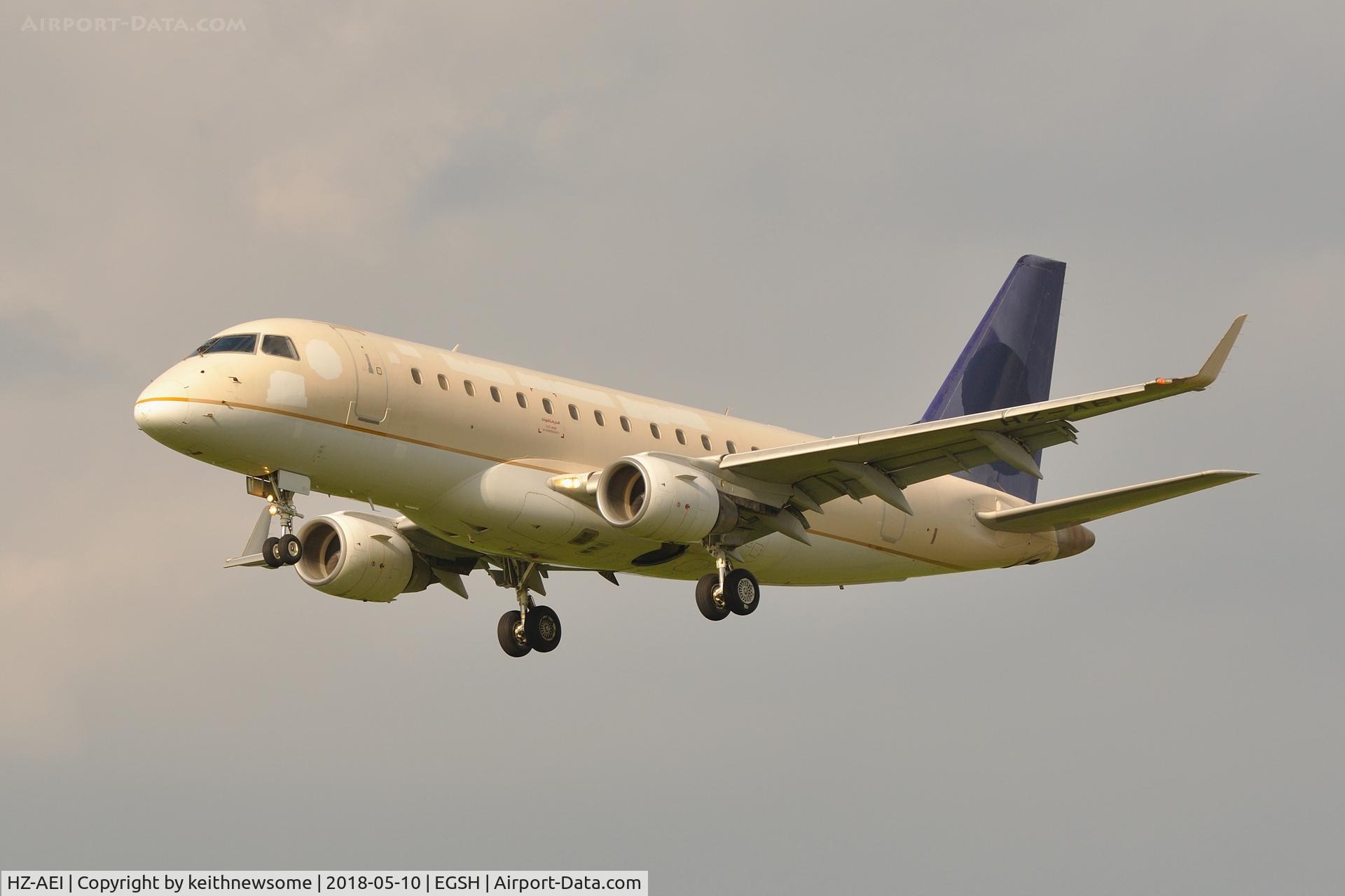 HZ-AEI, 2006 Embraer 170LR (ERJ-170-100LR) C/N 17000142, Landing onto runway 27.