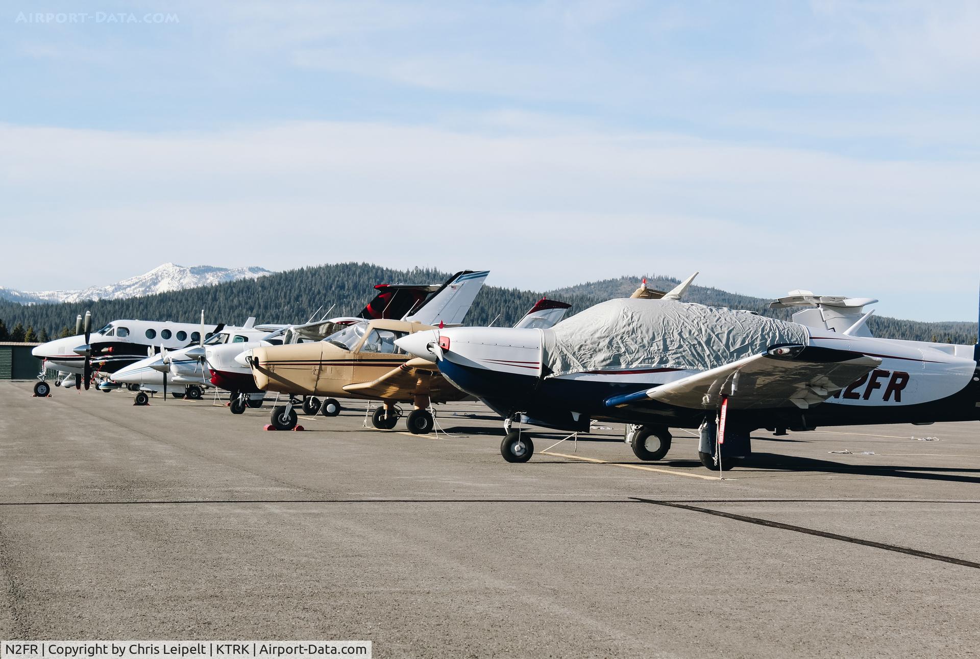 N2FR, Mooney M20K C/N 25-1211, 1989 Mooney M20K from Palo Alto visiting at Truckee-Tahoe Airport, CA.