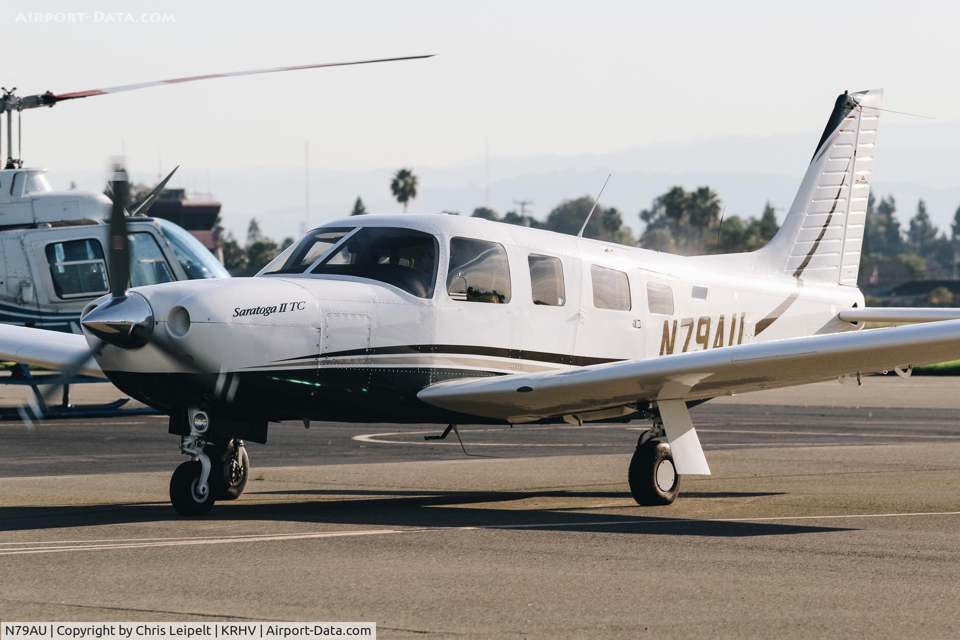 N79AU, Piper PA-32-301T Saratoga C/N 32-8024005, Locally-based Piper PA-32-301T taxing to its tie down at Reid Hillview Airport, San Jose, CA.