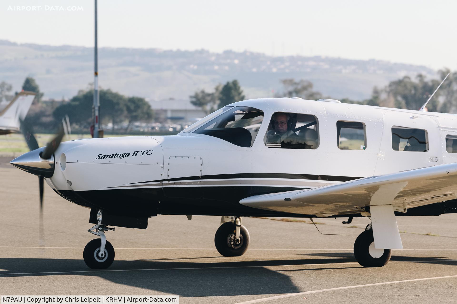 N79AU, Piper PA-32-301T Saratoga C/N 32-8024005, Locally-based Piper PA-32-301T taxing to its tie down at Reid Hillview Airport, San Jose, CA.
