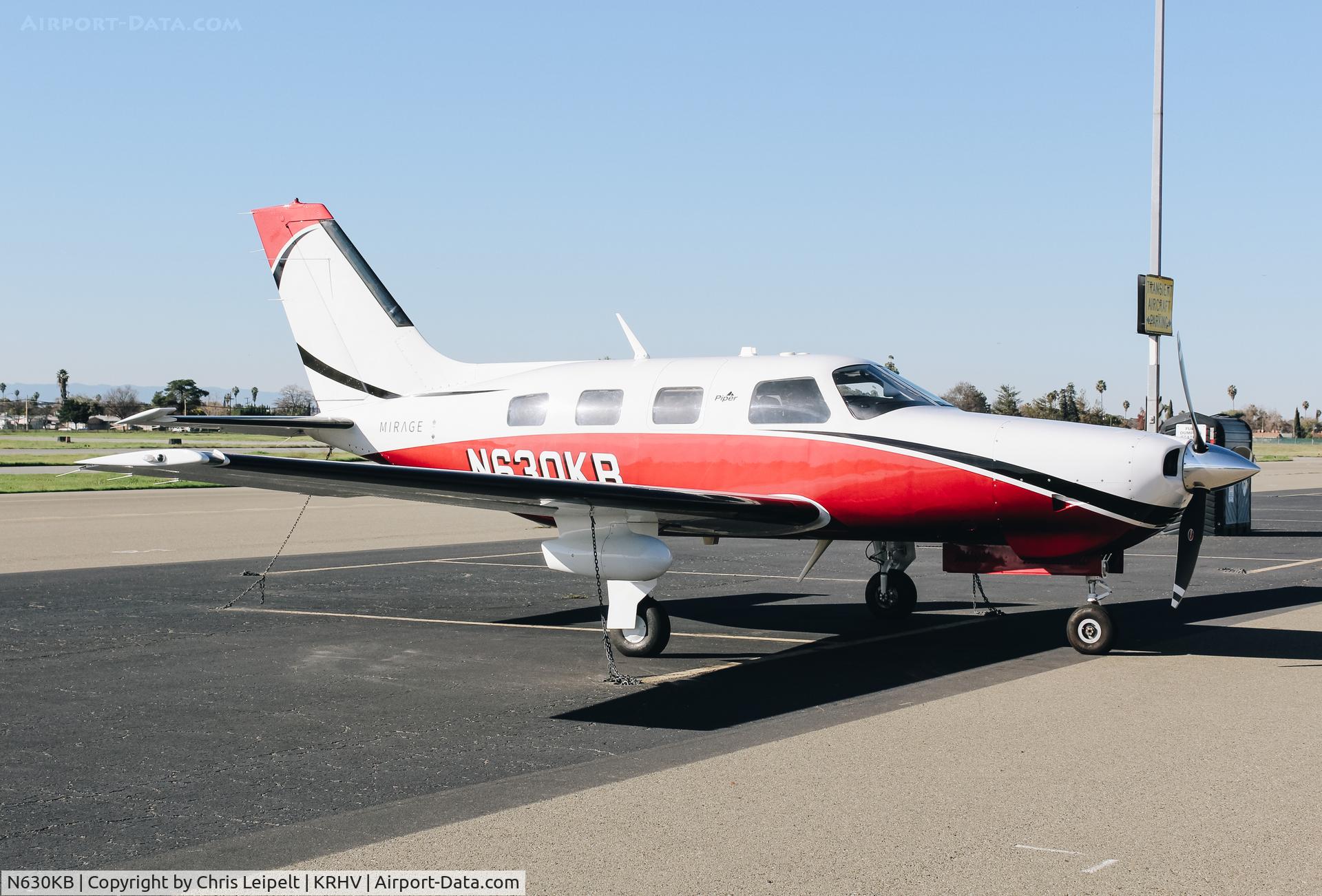 N630KB, 2014 Piper PA 46-350P Malibu Mirage C/N 4636625, Former locally-based 2014 Piper PA-46-350P Malibu parked on the transient ramp at Reid Hillview Airport, San Jose, CA. Owners have since upgraded to a Meridian.