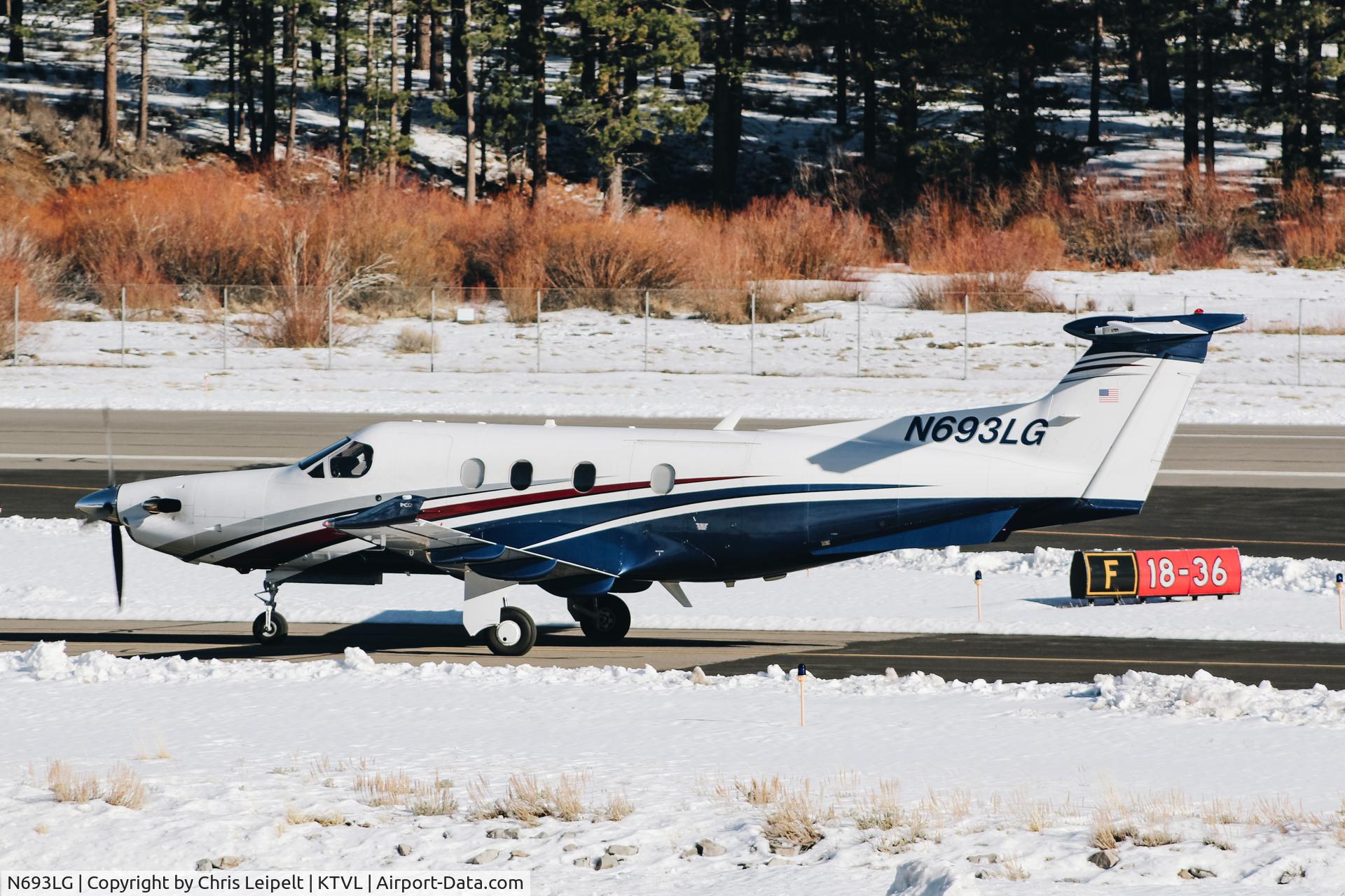 N693LG, 2006 Pilatus PC-12/47 C/N 693, 2006 Pilatus PC-12 visiting from Montana at South Lake Tahoe Airport, CA.