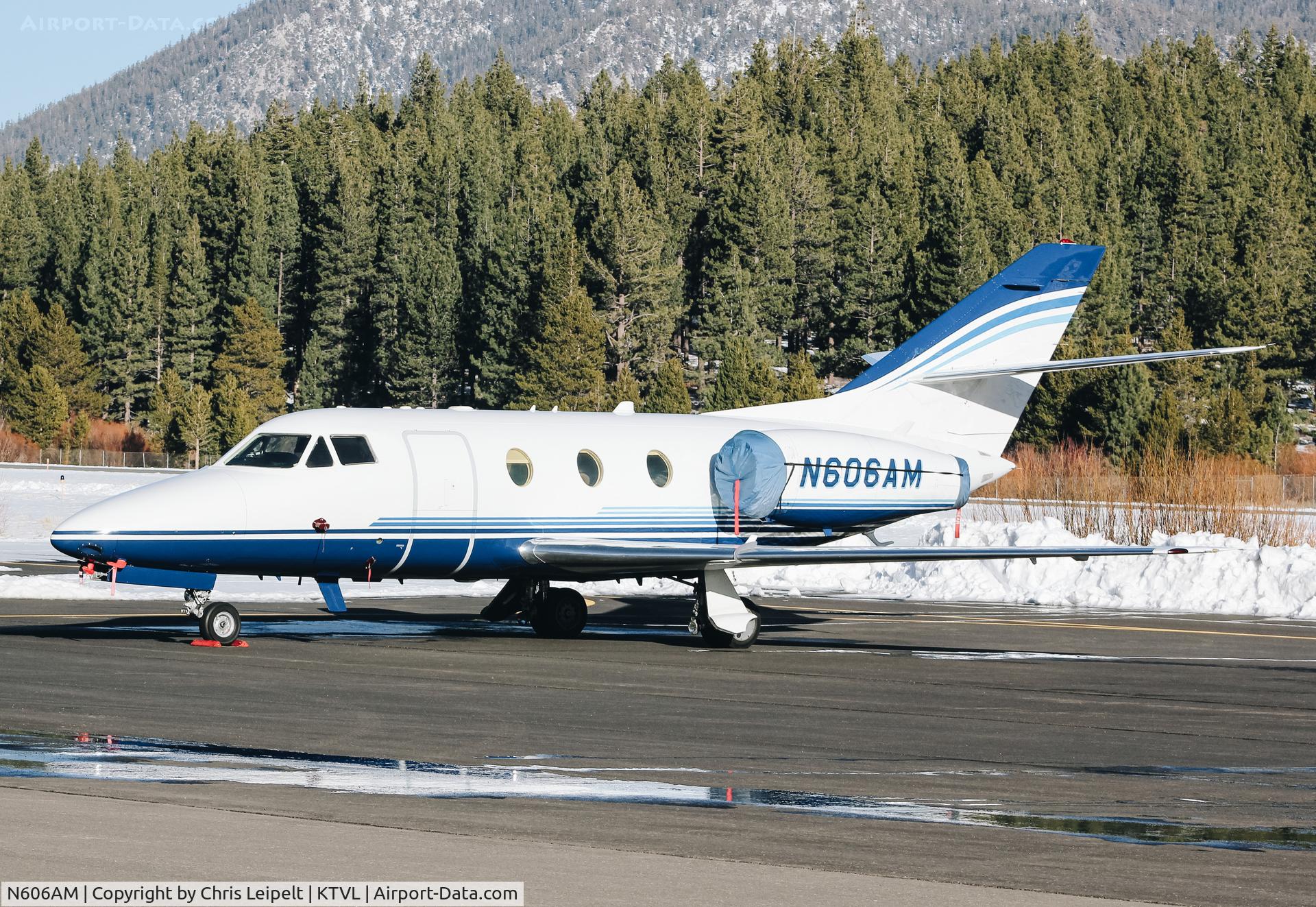 N606AM, Dassault Falcon 10 C/N 205, Dassault Flacon 10 visiting from Texas at South Lake Tahoe Airport, CA.