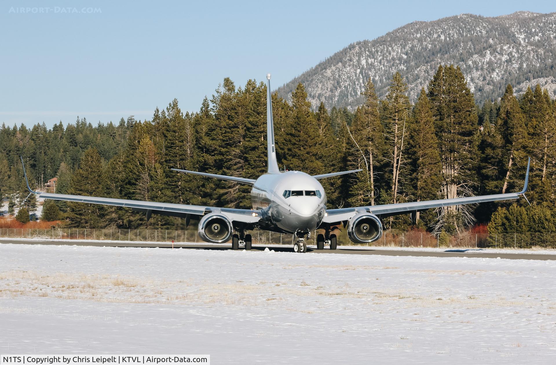 N1TS, 2010 Boeing 737-7JY BBJ C/N 39109, 2010 Boeing 737-7JY BBJ landing at South Lake Tahoe Airport, CA. Yes, it's pulling a 180 on the runway to back taxi because we were using the only taxiway at KTVL :)