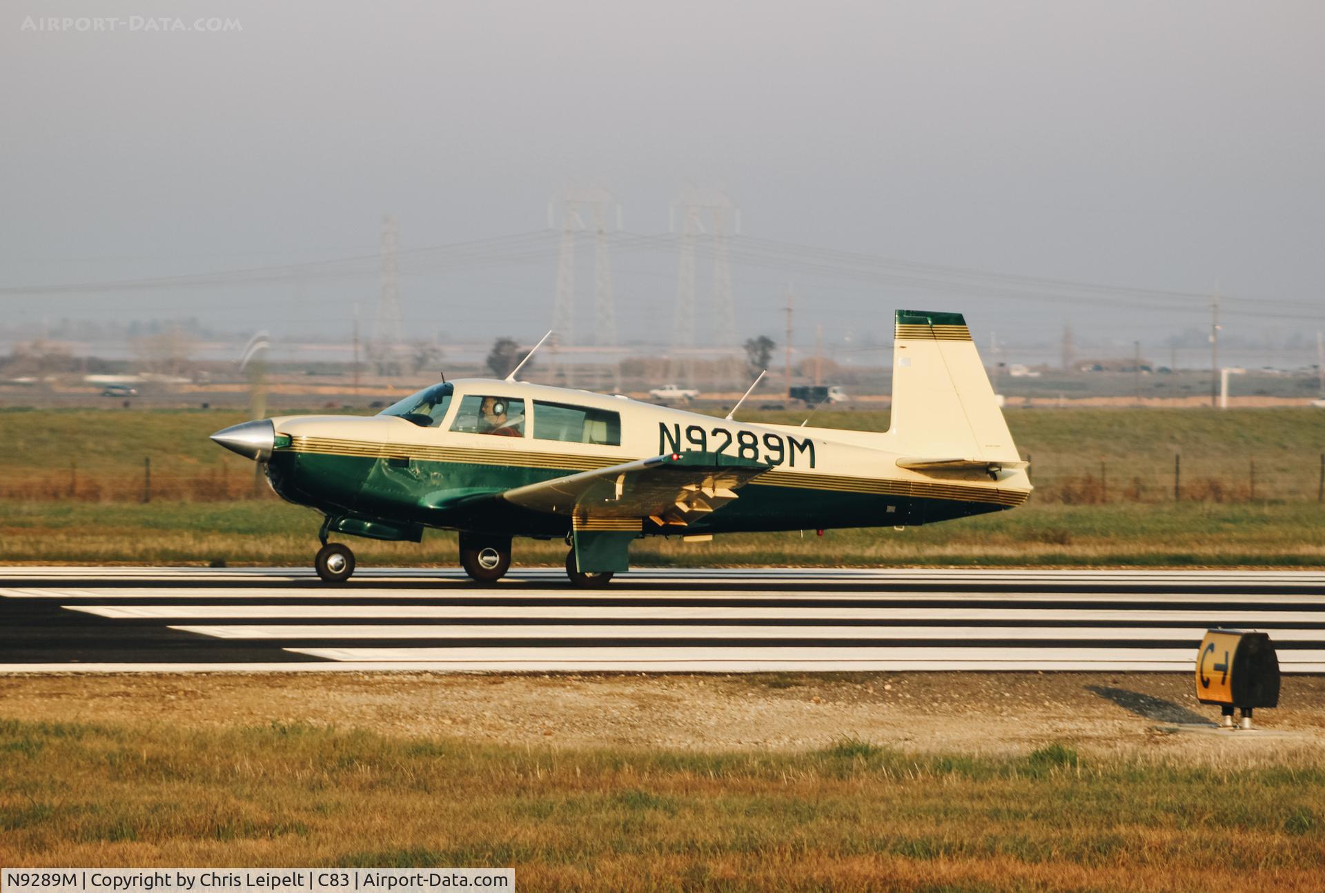 N9289M, 1966 Mooney M20F Executive C/N 660004, Locally-based 1966 Mooney M20F departing at Byron Airport, CA.