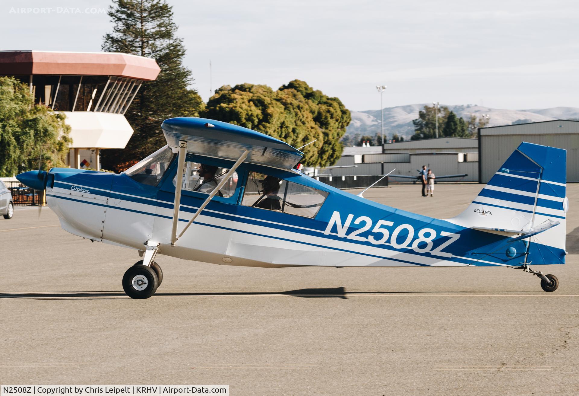 N2508Z, 1978 Bellanca 7ECA Citabria C/N 1249-78, Locally-based 1978 Bellanca 7ECA taxing to the ramp at Reid Hillview Airport, San Jose, CA.