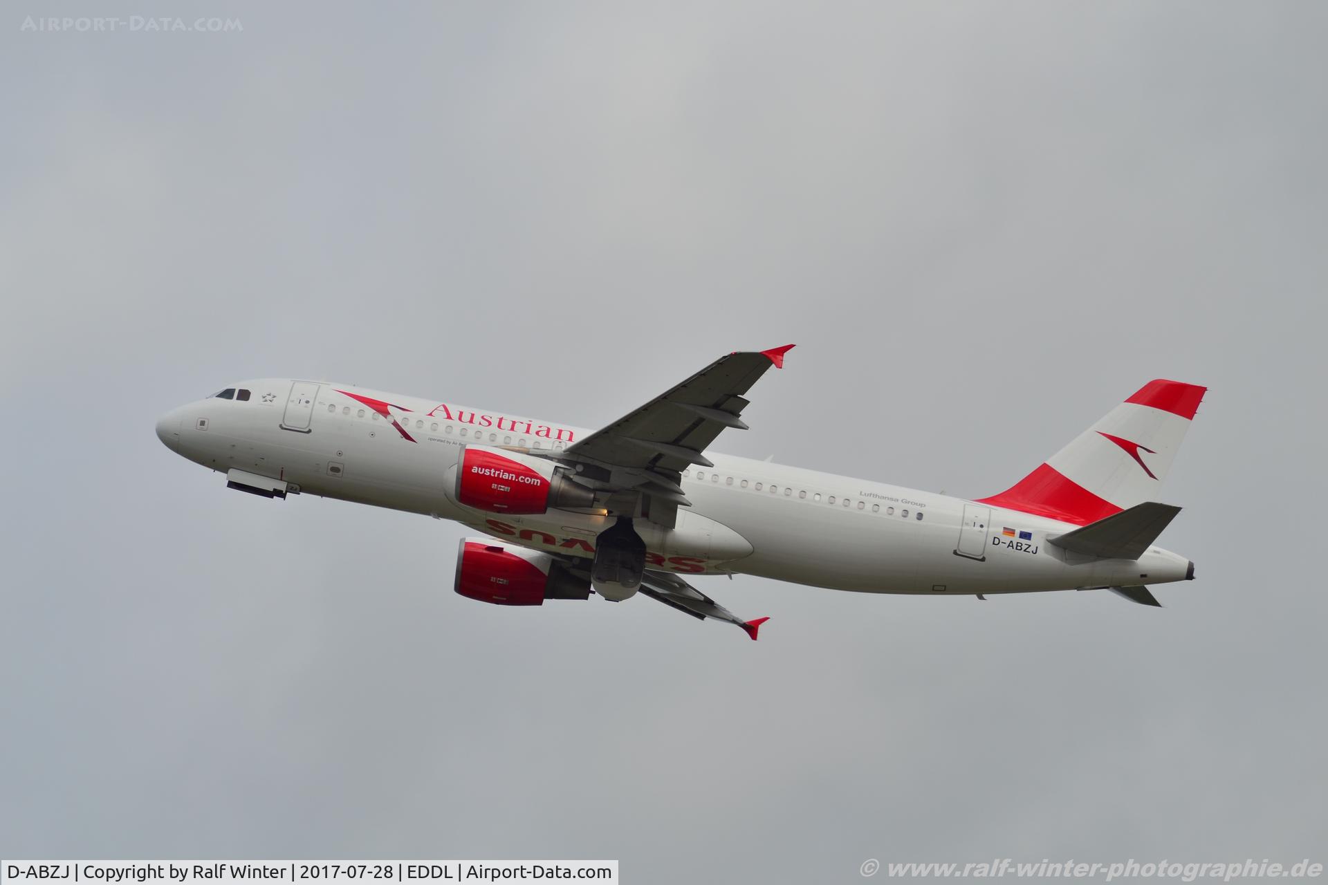 D-ABZJ, 2007 Airbus A320-216 C/N 3295, Airbus A320-216 - OS AUA Austrian Airlines leased from Air Berlin - 3295 - D-ABZJ - 28.07.2017 - DUS