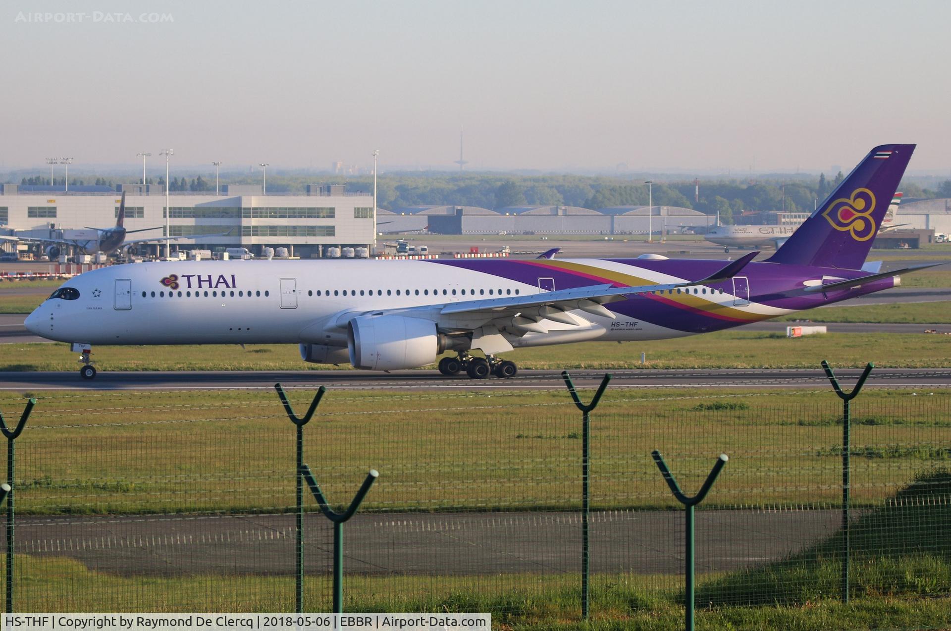 HS-THF, 2017 Airbus A350-941 C/N 0123, Yan Nawa landing at Brussels.