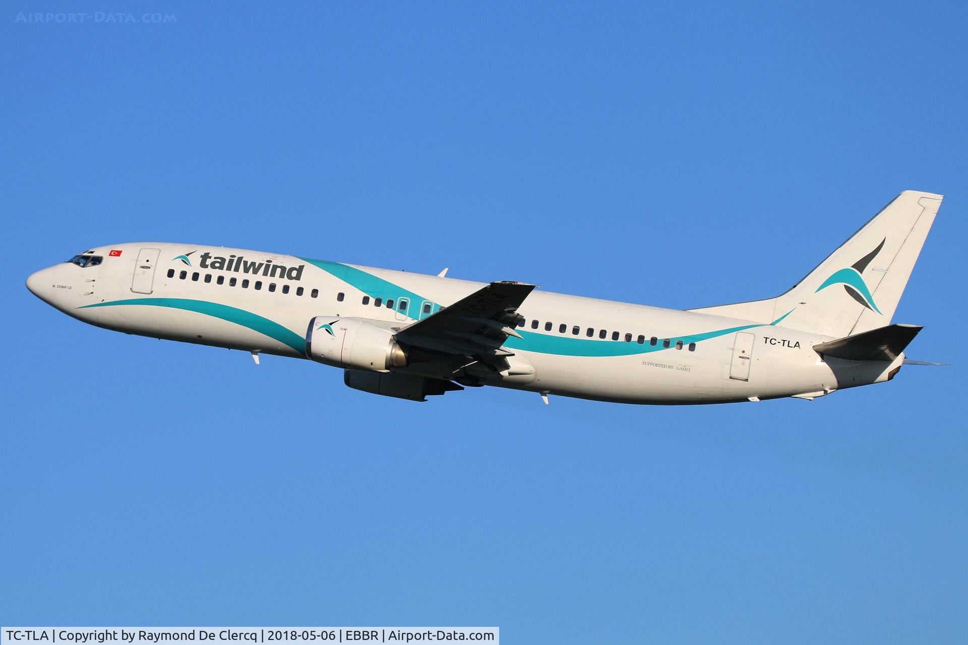 TC-TLA, 1993 Boeing 737-4Q8 C/N 25107, Departing Brussels.
