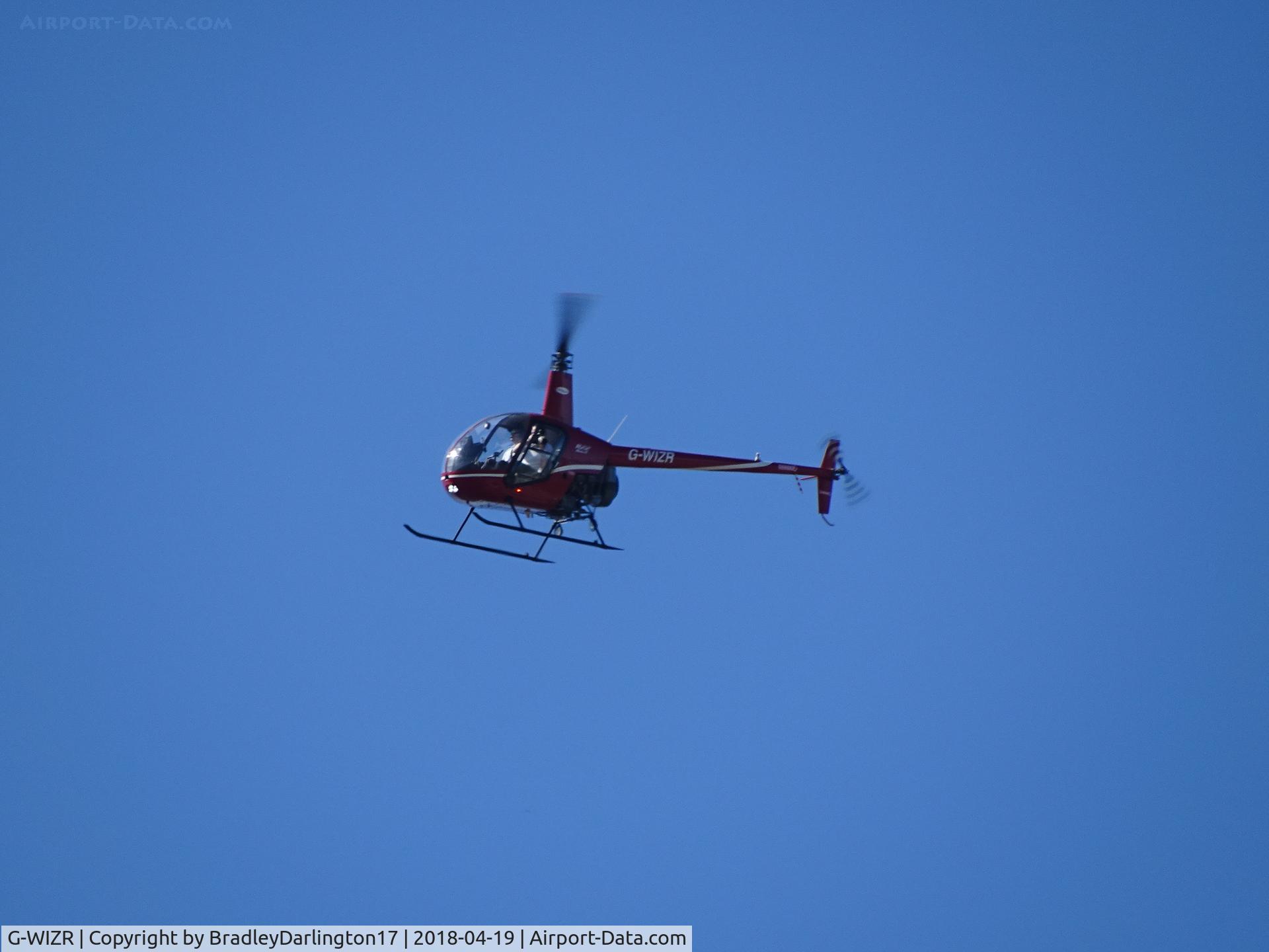 G-WIZR, 1998 Robinson R22 Beta II C/N 2799, doing mid air photography