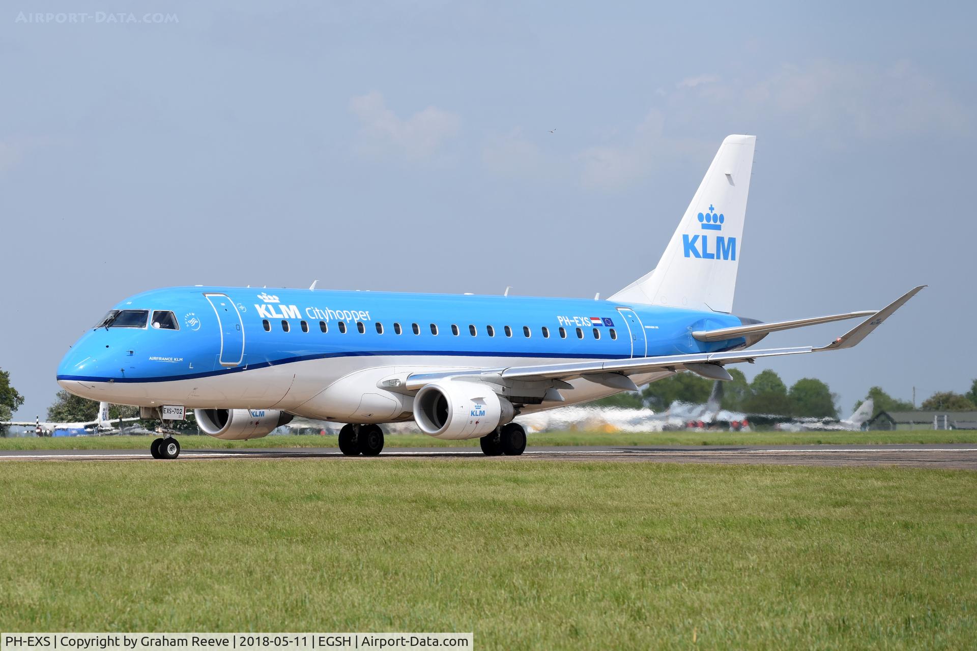 PH-EXS, 2017 Embraer 175STD (ERJ-170-200STD) C/N 17000702, About to depart from Norwich.