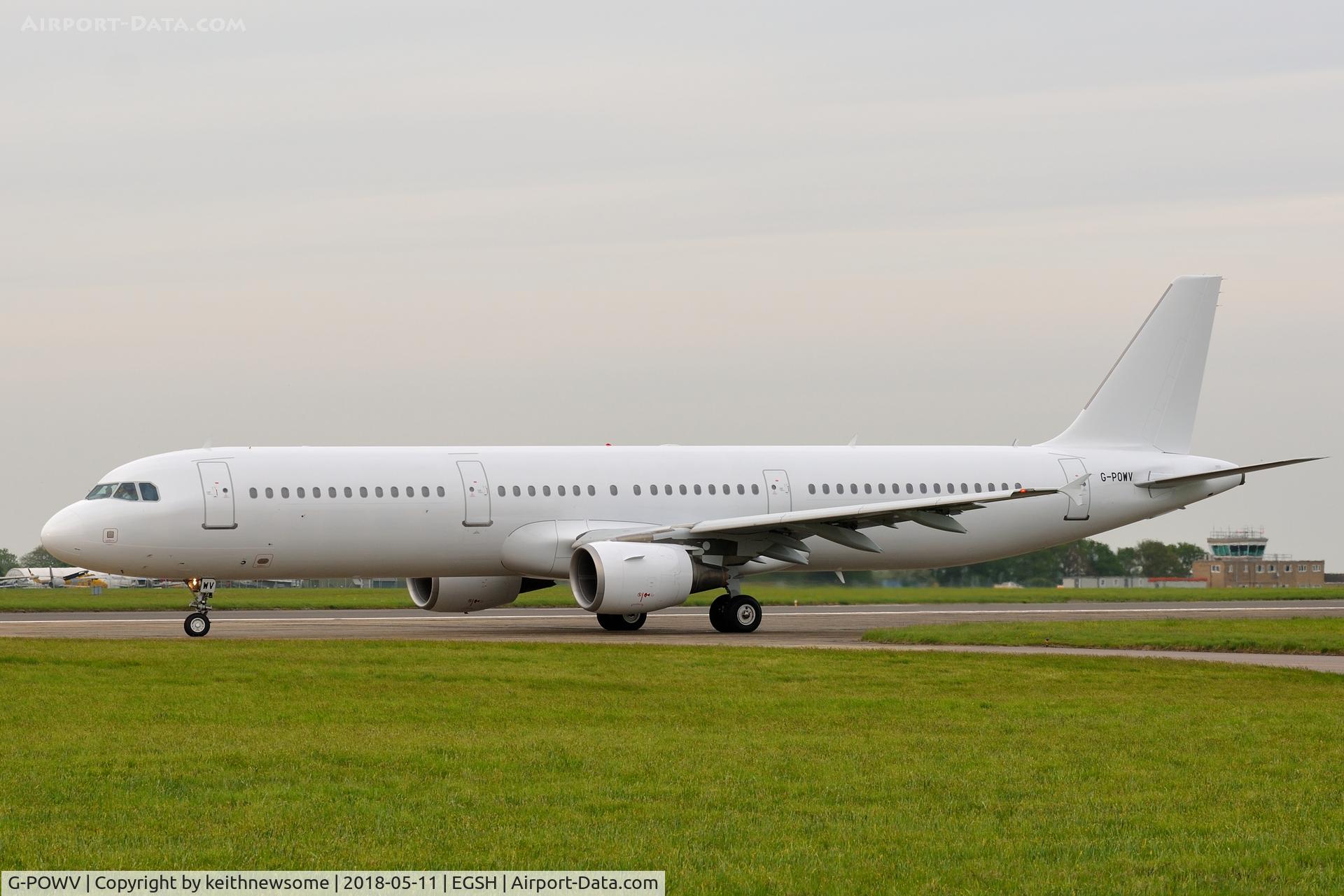 G-POWV, 2008 Airbus A321-211 C/N 3749, Leaving for Stansted as ZAP321W.