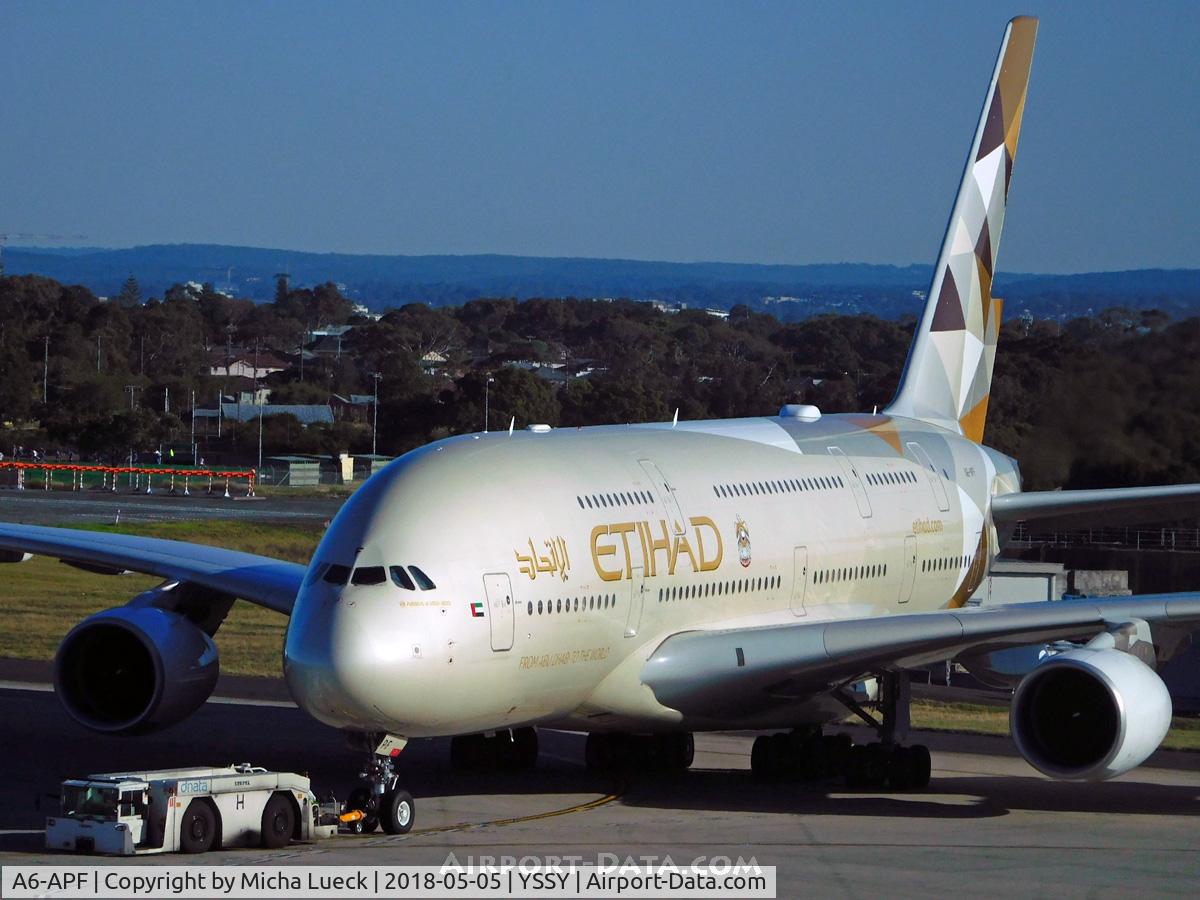 A6-APF, 2015 Airbus A380-861 C/N 195, At Mascot
