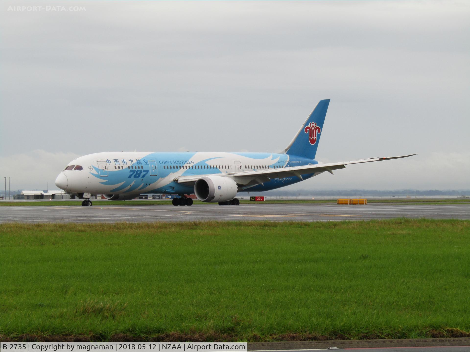B-2735, 2013 Boeing 787-8 Dreamliner C/N 34928, just landed
