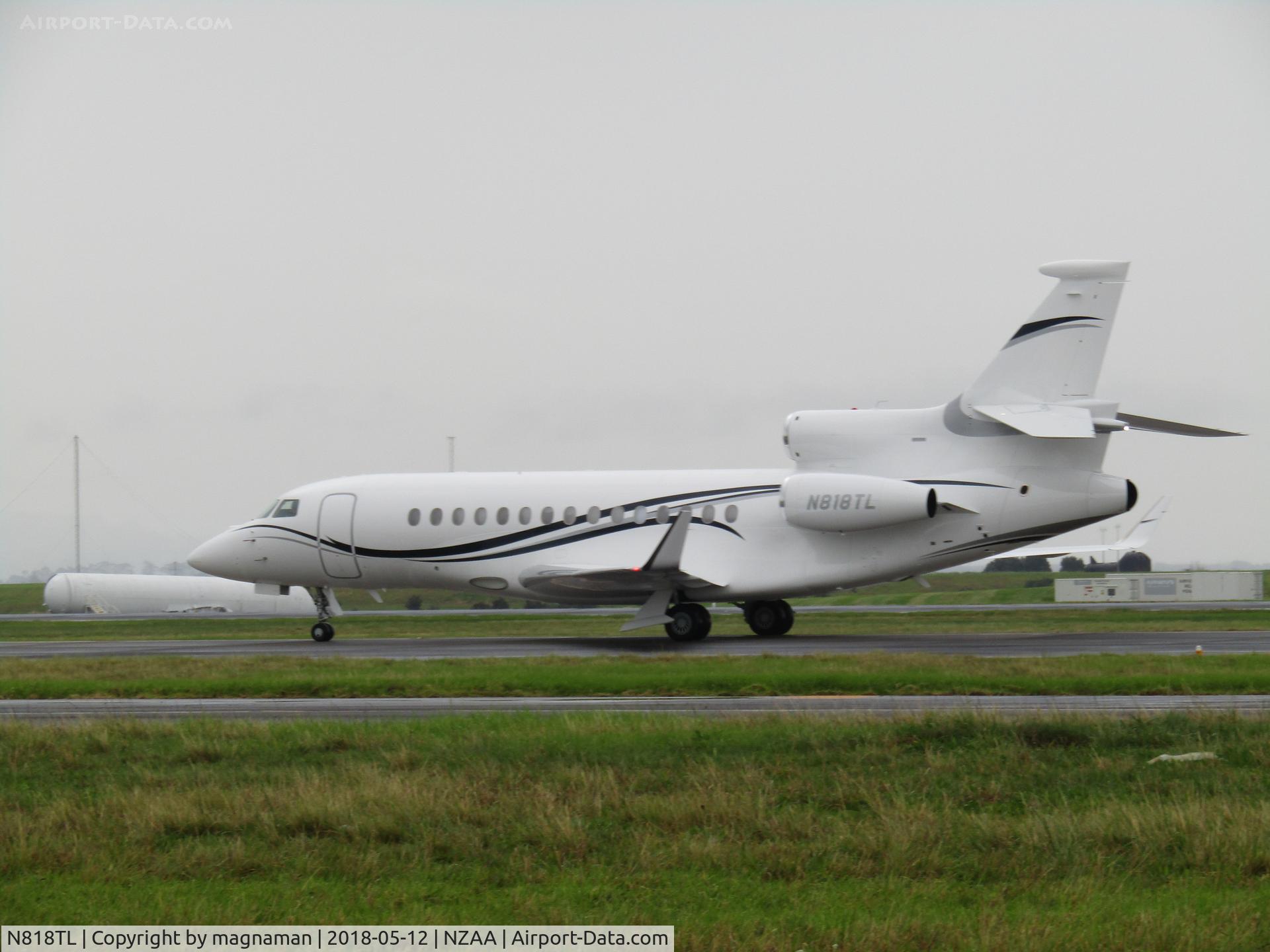 N818TL, 2007 Dassault Falcon 7X C/N 015, taxying back to hangar at AKL