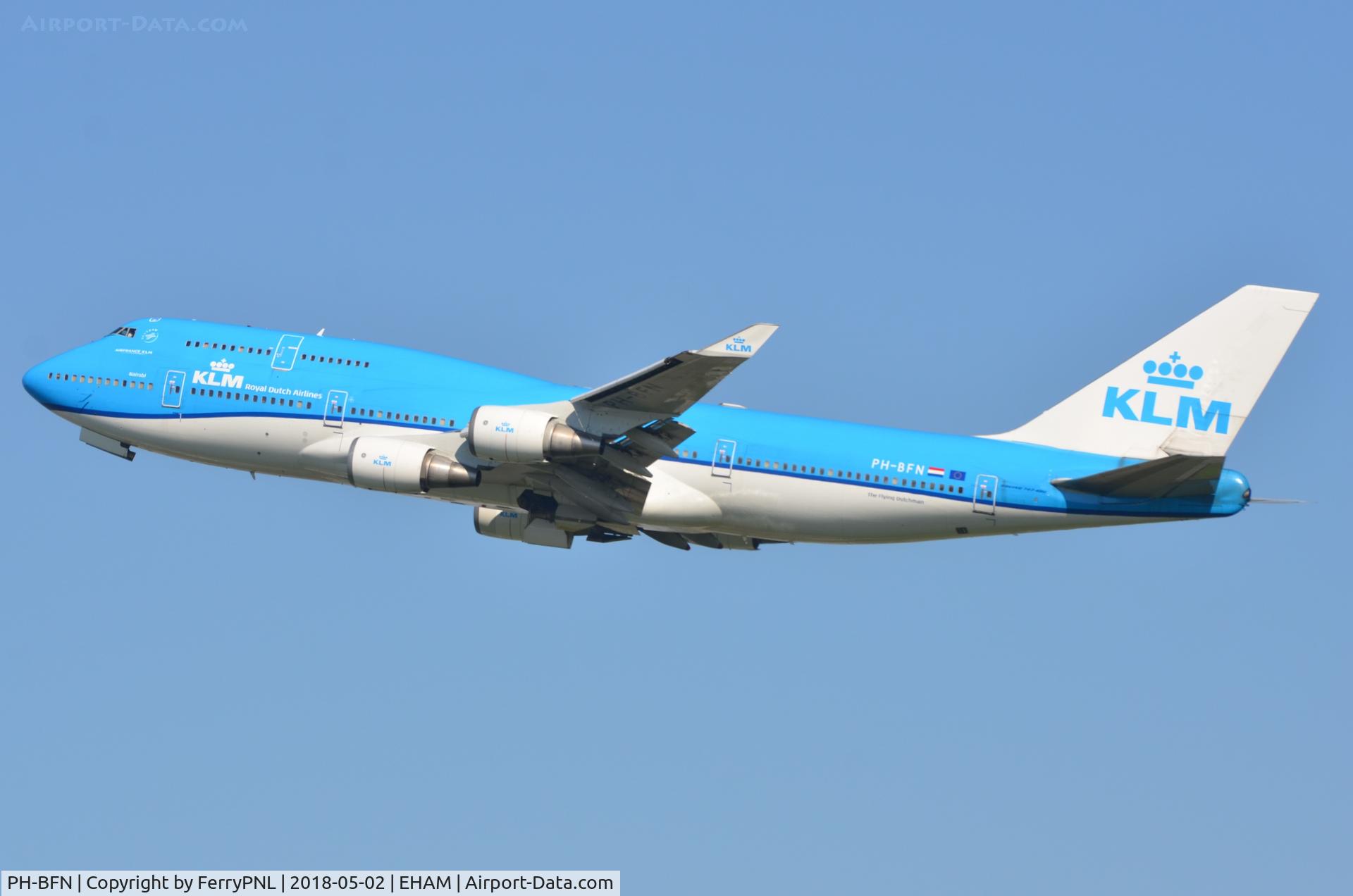 PH-BFN, 1993 Boeing 747-406BC C/N 26372, KLM B744 departing AMS