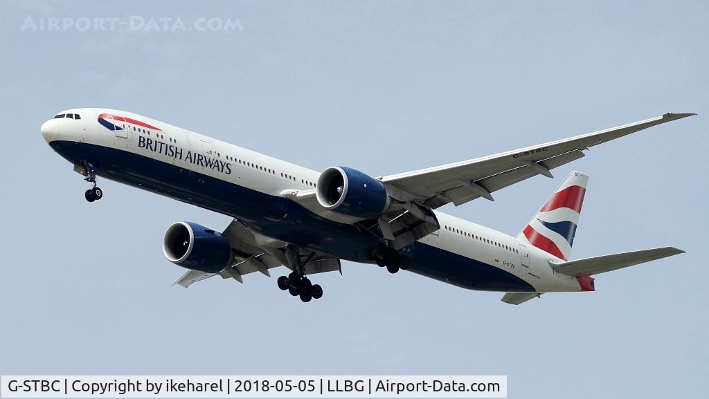 G-STBC, 2010 Boeing 777-36N/ER C/N 38287, Flight from London on landing path to runway 26.