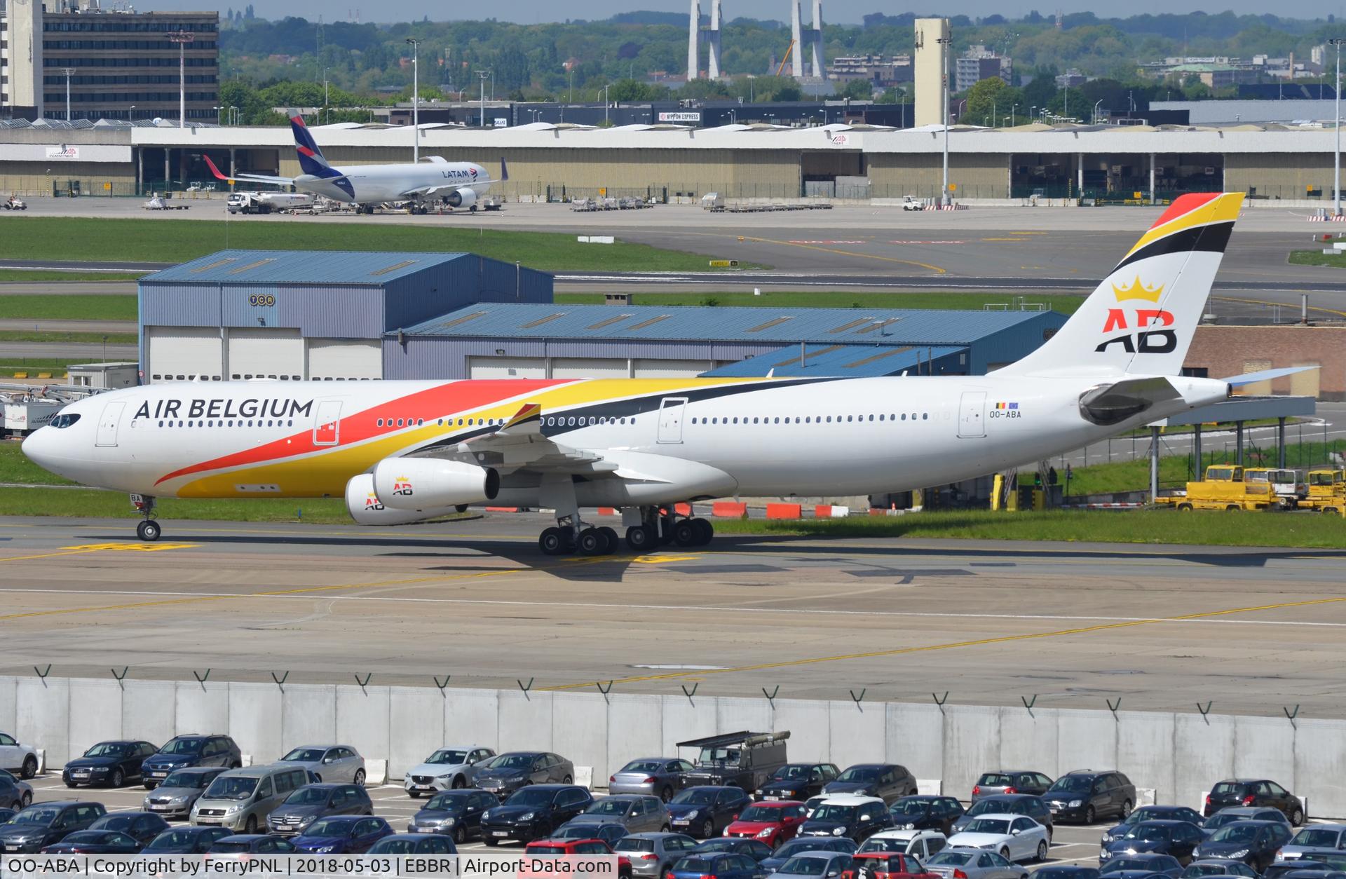 OO-ABA, 2007 Airbus A340-313 C/N 835, Air Belgium A343 arriving after a ferry flight from CRL.