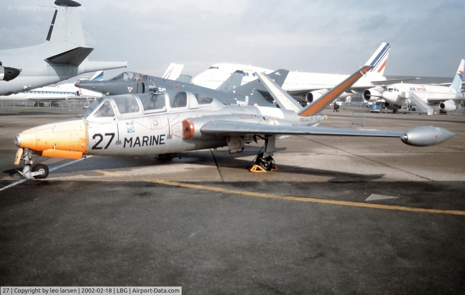 27, Fouga CM-175 Zephyr C/N 27, Musee de l air LBG 18.2.2002