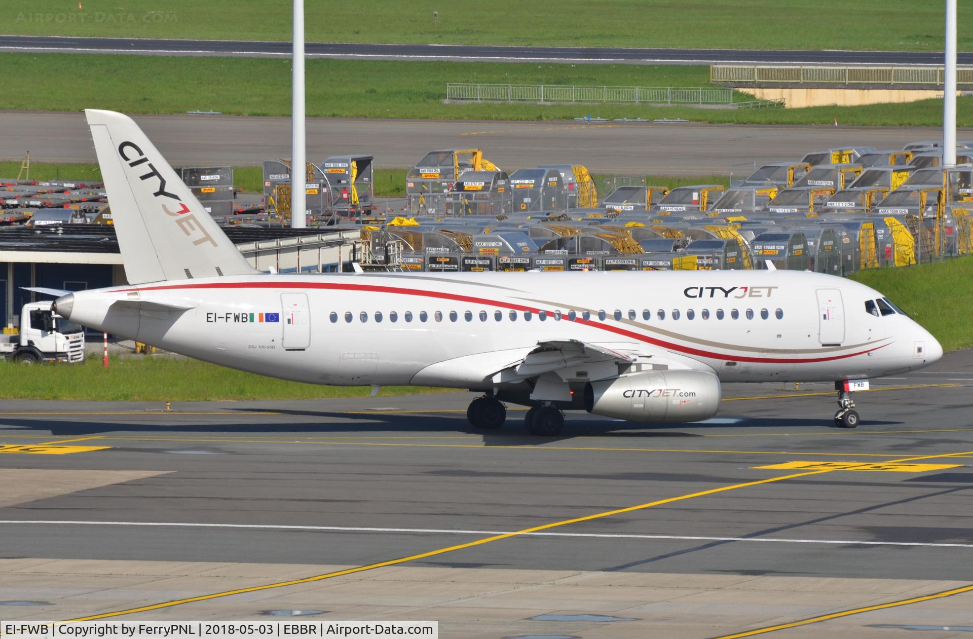 EI-FWB, 2015 Sukhoi Superjet 100-95B C/N 95108, City Jet Sukhoi SSJ taxying for departure