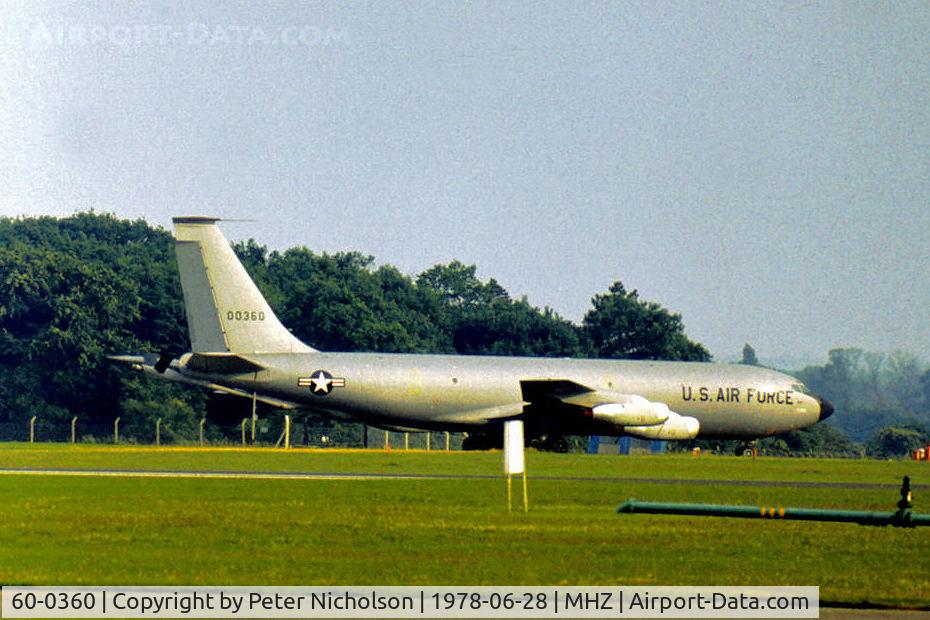 60-0360, 1960 Boeing KC-135A Stratotanker C/N 18135, KC-135A Stratotanker of 5th Bomb Wing as seen at RAF Mildenhall in June 1978.