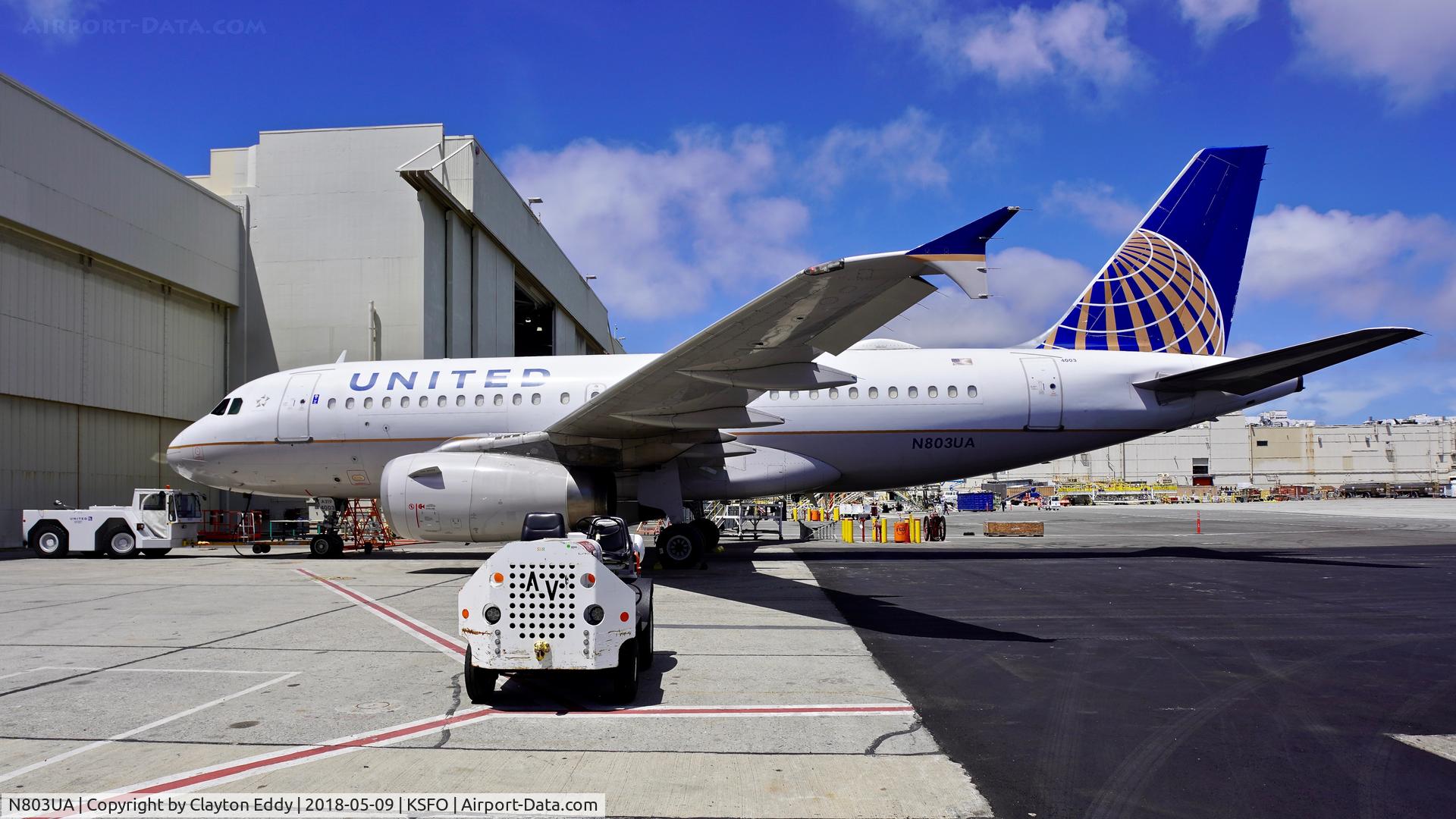 N803UA, 1997 Airbus A319-131 C/N 748, SFO 2018.