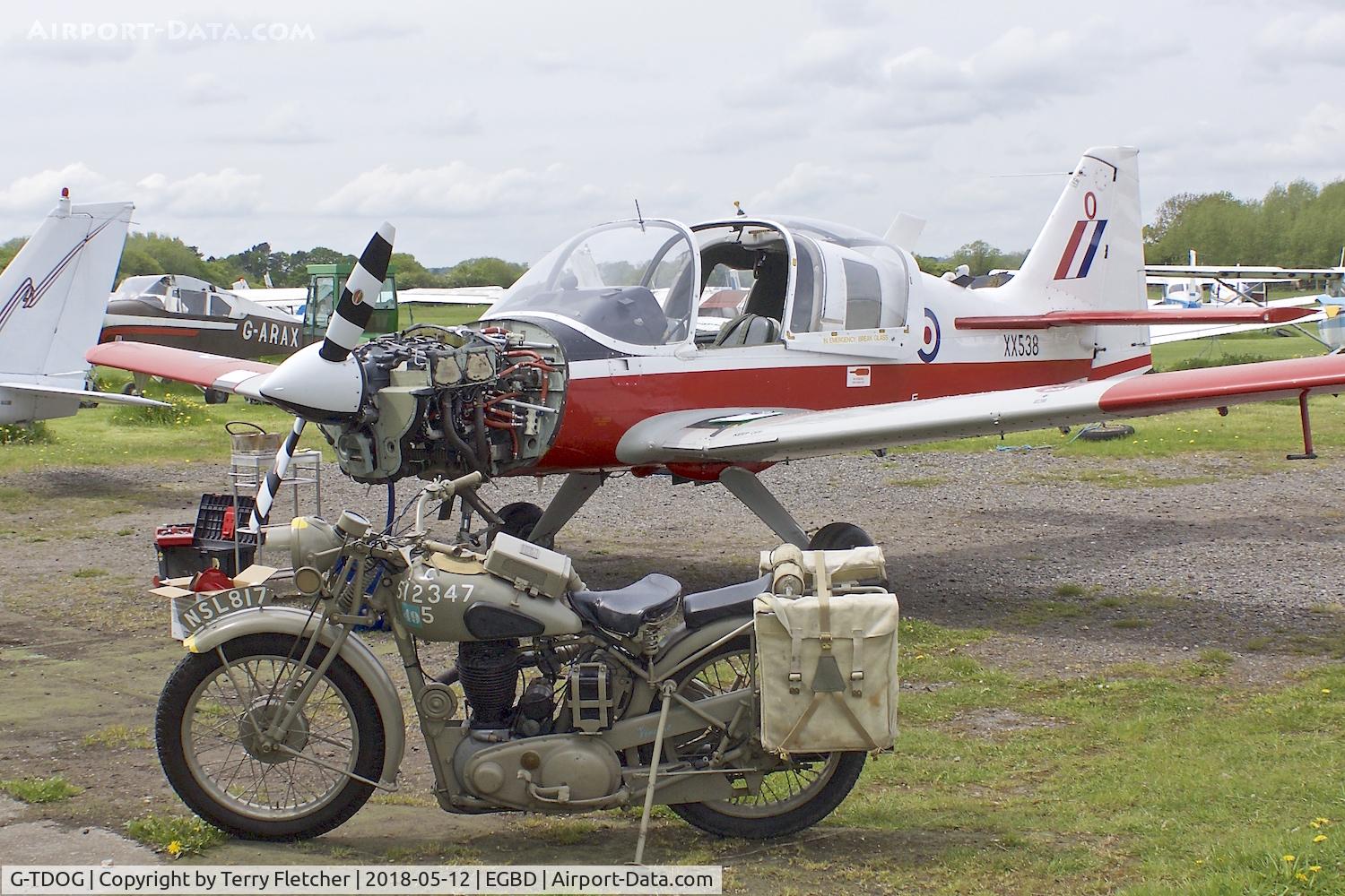 G-TDOG, 1973 Scottish Aviation Bulldog T.1 C/N BH.120/230, At Derby Eggington