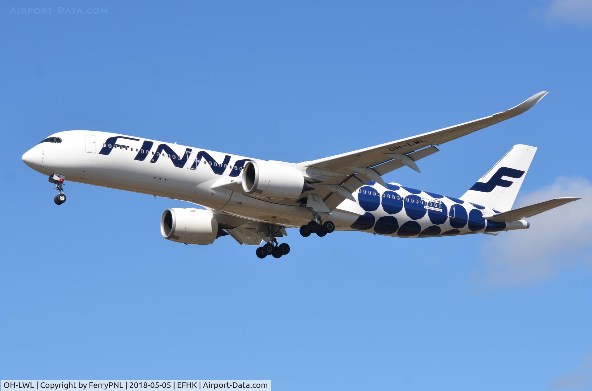 OH-LWL, 2017 Airbus A350-941 C/N 0134, Finnair dotted A359 landing
