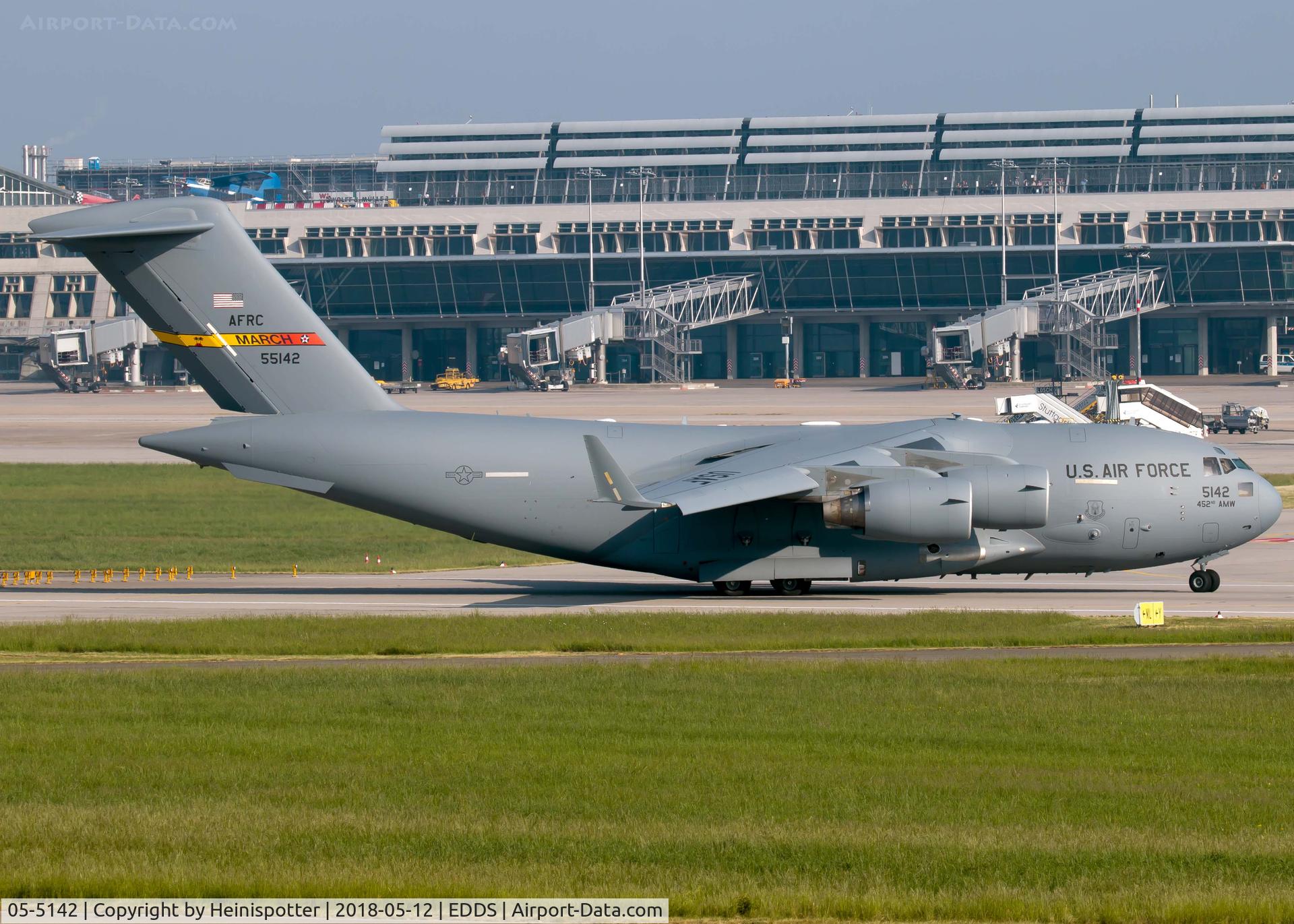 05-5142, 2005 Boeing C-17A Globemaster III C/N P-142, 05-5142 at Stuttgart Airport.