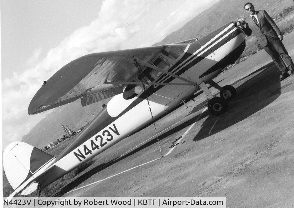 N4423V, 1948 Cessna 170 C/N 18554, Dad in front of the clubs 170A  at  SkyHaven airport, now called Skypark in Woods Cross Ut