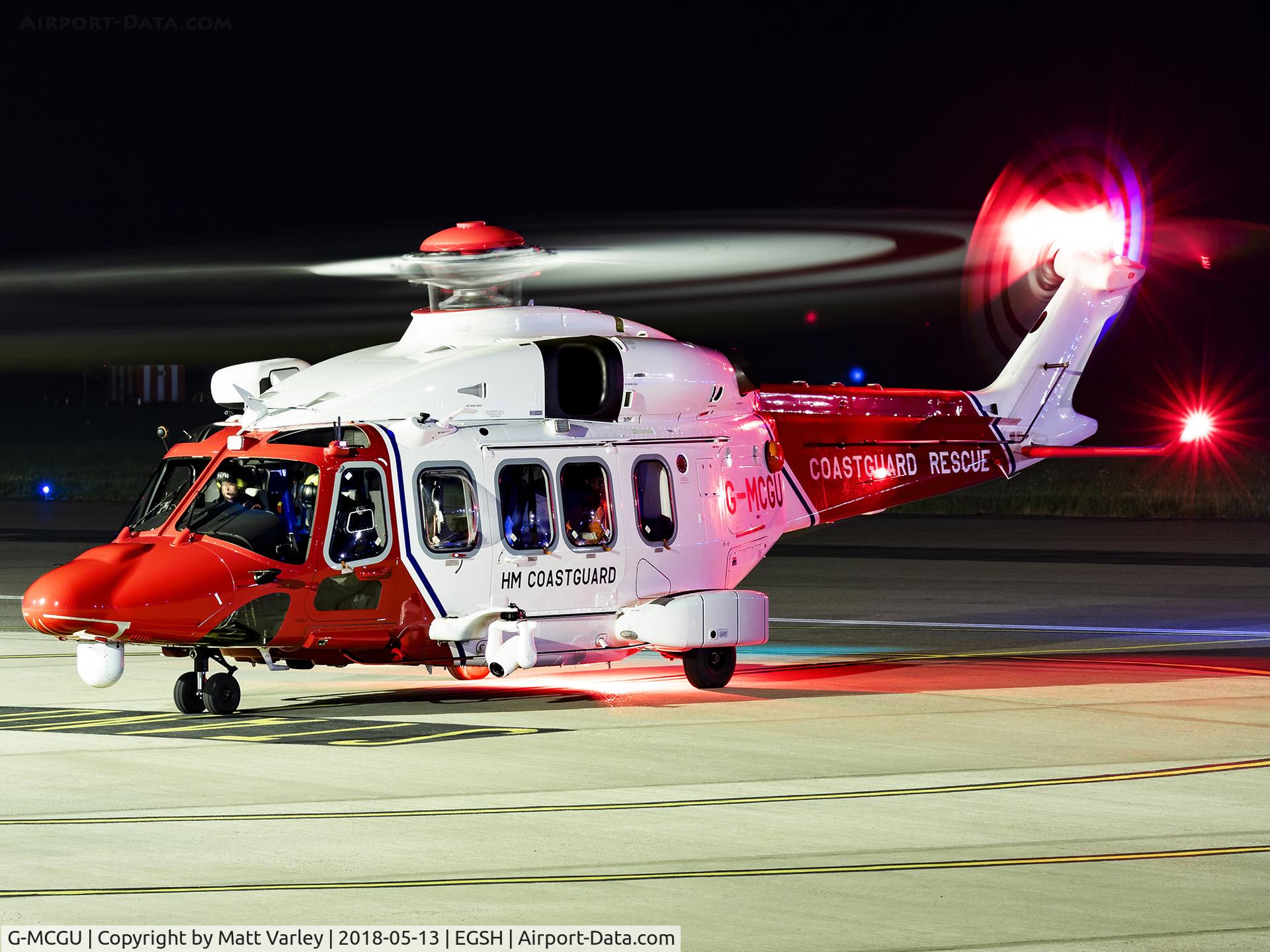 G-MCGU, 2014 Leonardo AW-189 C/N 92007, About to taxi away from the SaxonAir ramp @ NWI....