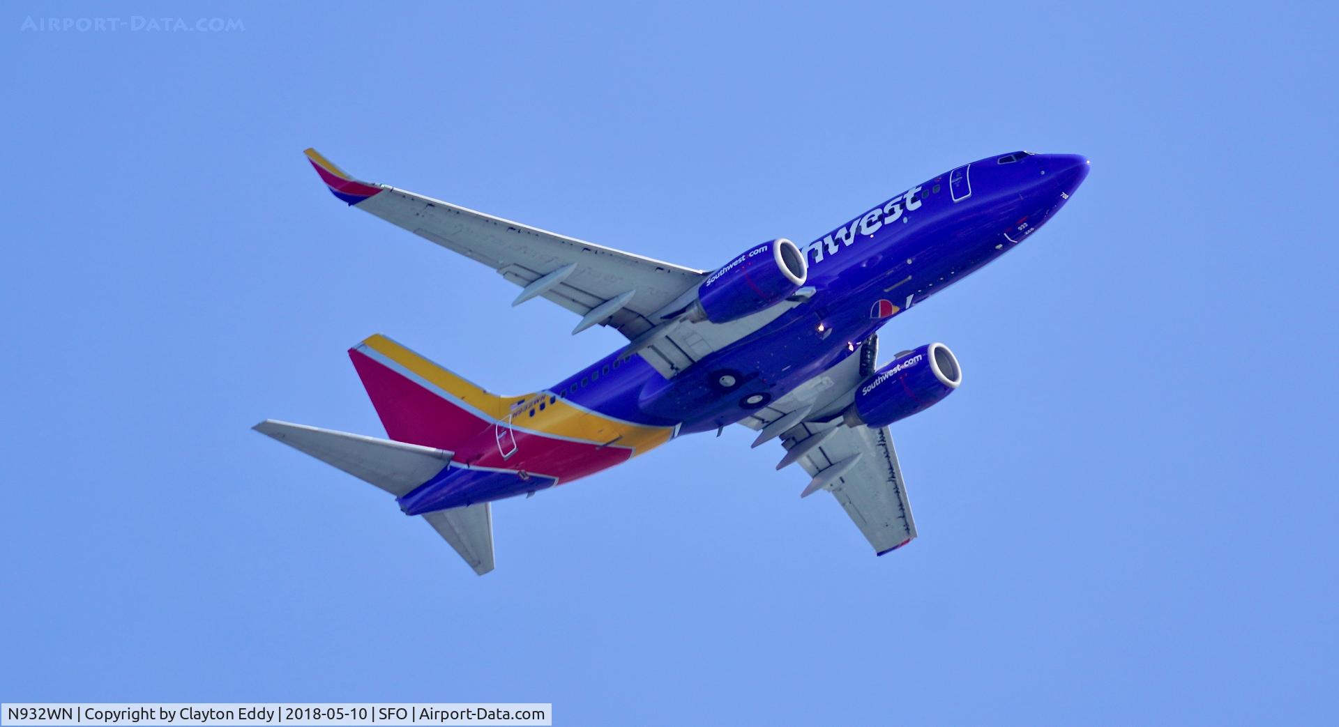 N932WN, 2009 Boeing 737-7H4 C/N 36639, SFO 2018.