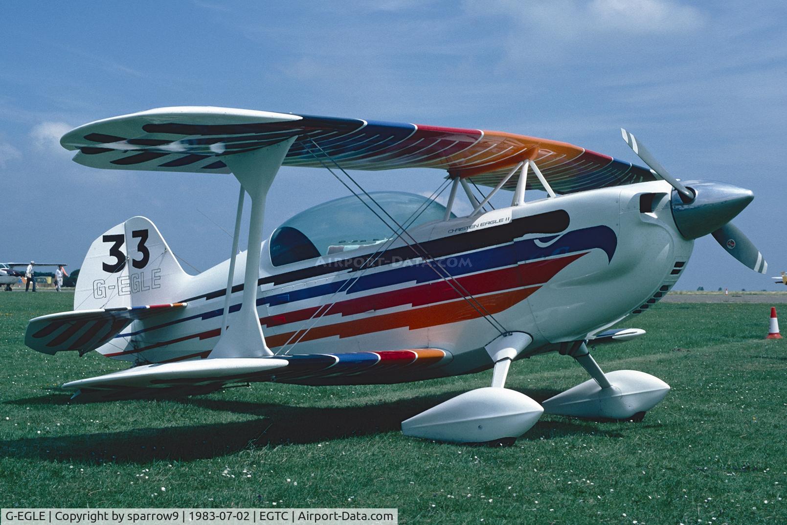 G-EGLE, 1980 Christen Eagle II C/N F0053, PFA-Rally Cranfield. Scanned from a slide.