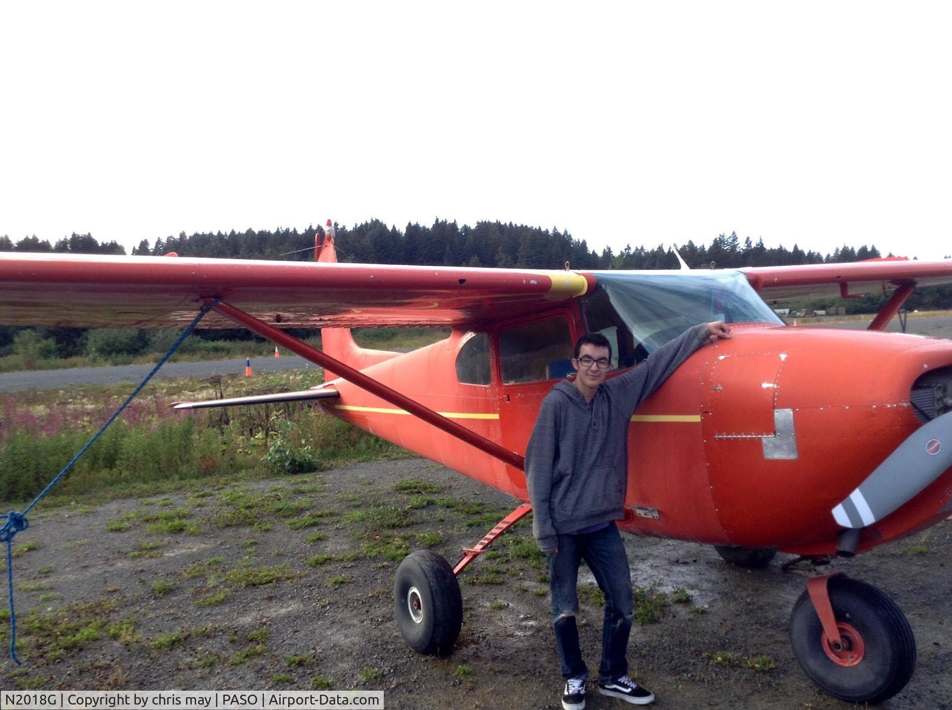 N2018G, 1958 Cessna 182A Skylane C/N 51318, aircraft has yellow sun rays on wings and tail