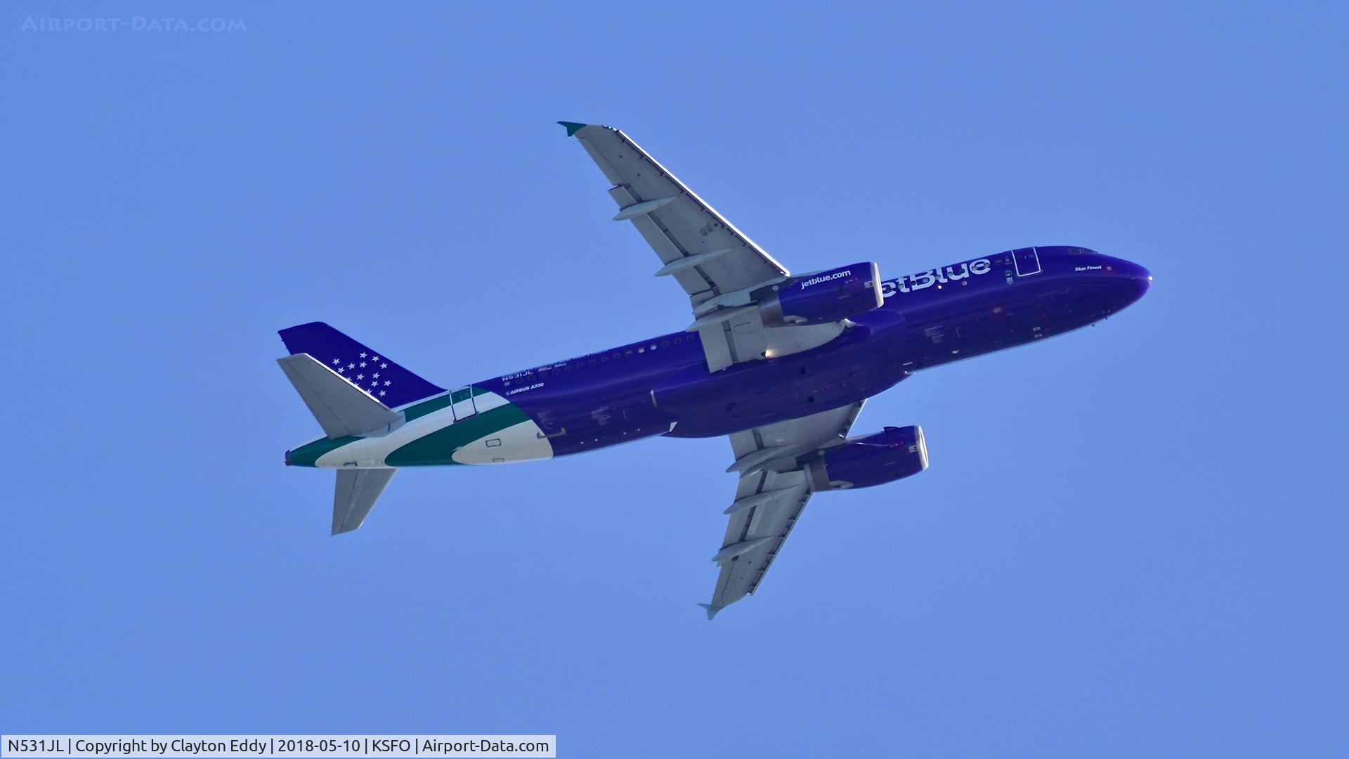 N531JL, 2001 Airbus A320-232 C/N 1650, SFO 2018.