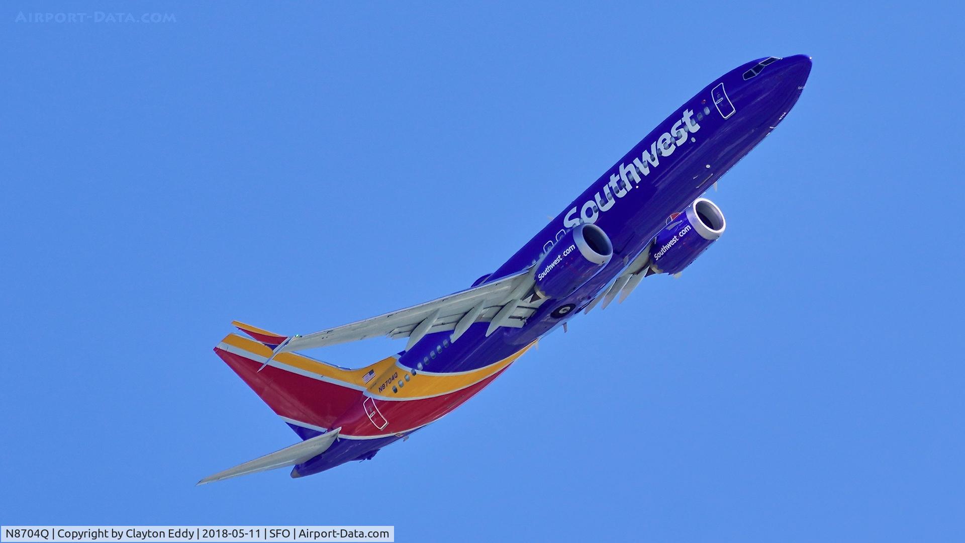 N8704Q, 2016 Boeing 737-8 MAX C/N 36988, SFO 2018.