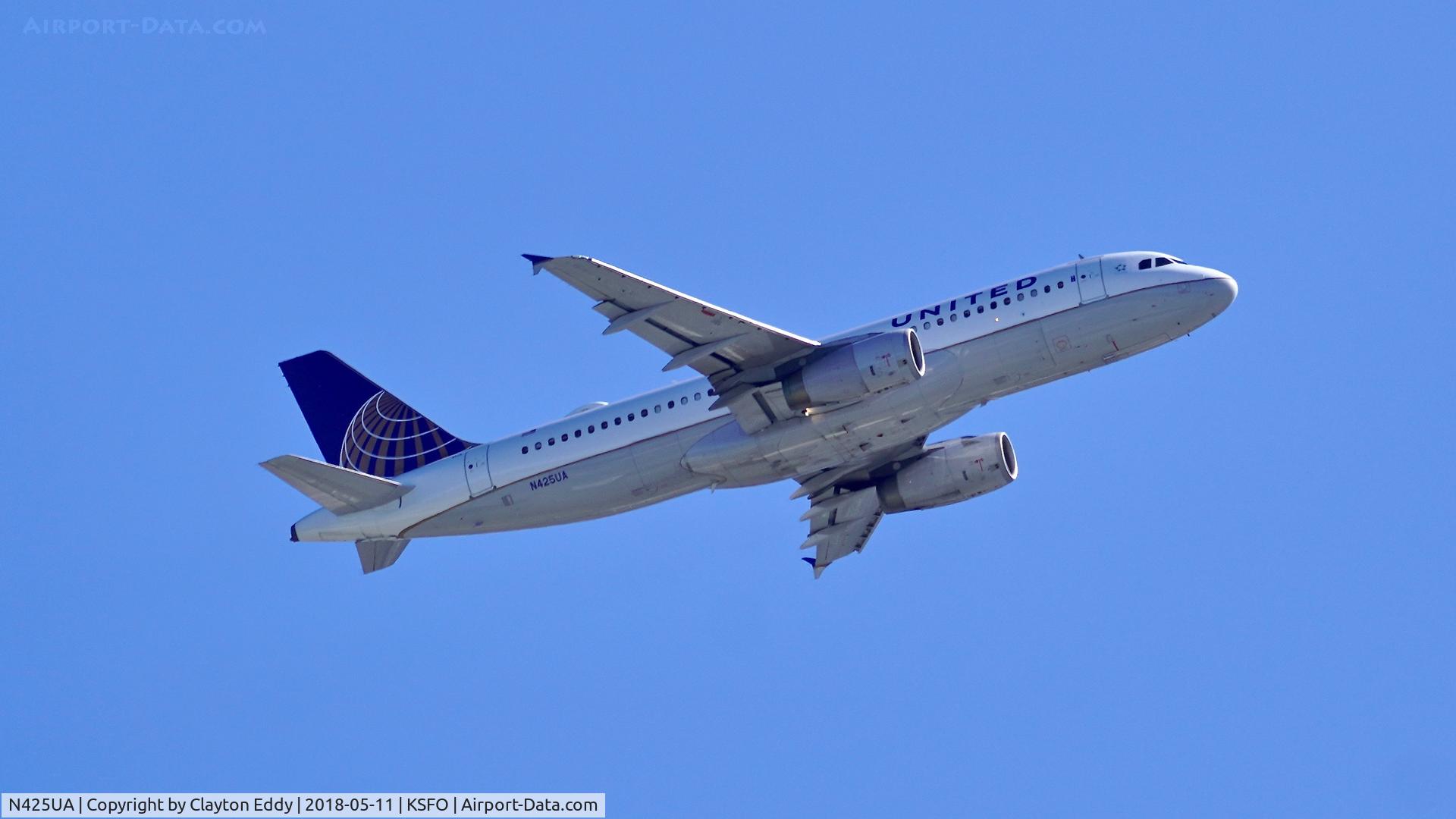 N425UA, 1995 Airbus A320-232 C/N 508, SFO 2018.