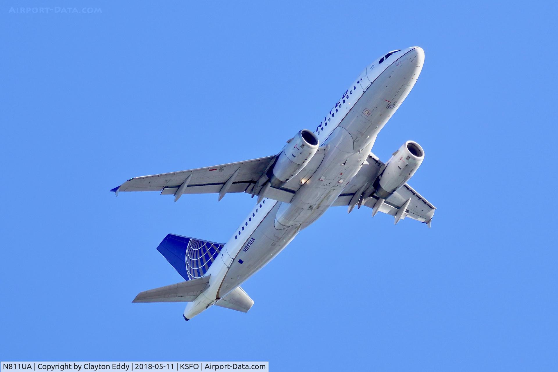 N811UA, 1998 Airbus A319-131 C/N 847, SFO 2018.