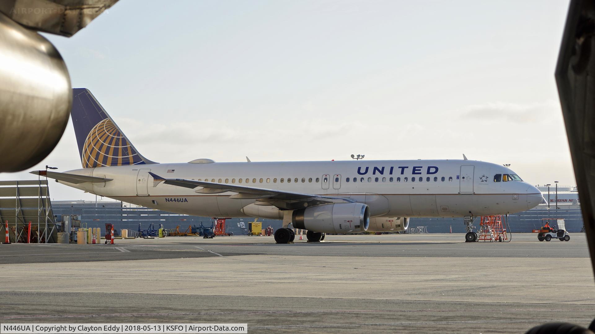N446UA, 1998 Airbus A320-232 C/N 834, SFO 2018.