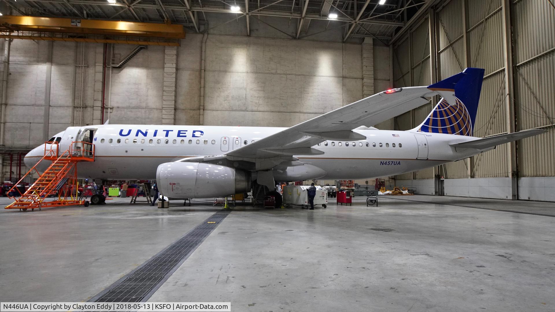 N446UA, 1998 Airbus A320-232 C/N 834, SFO 2018.